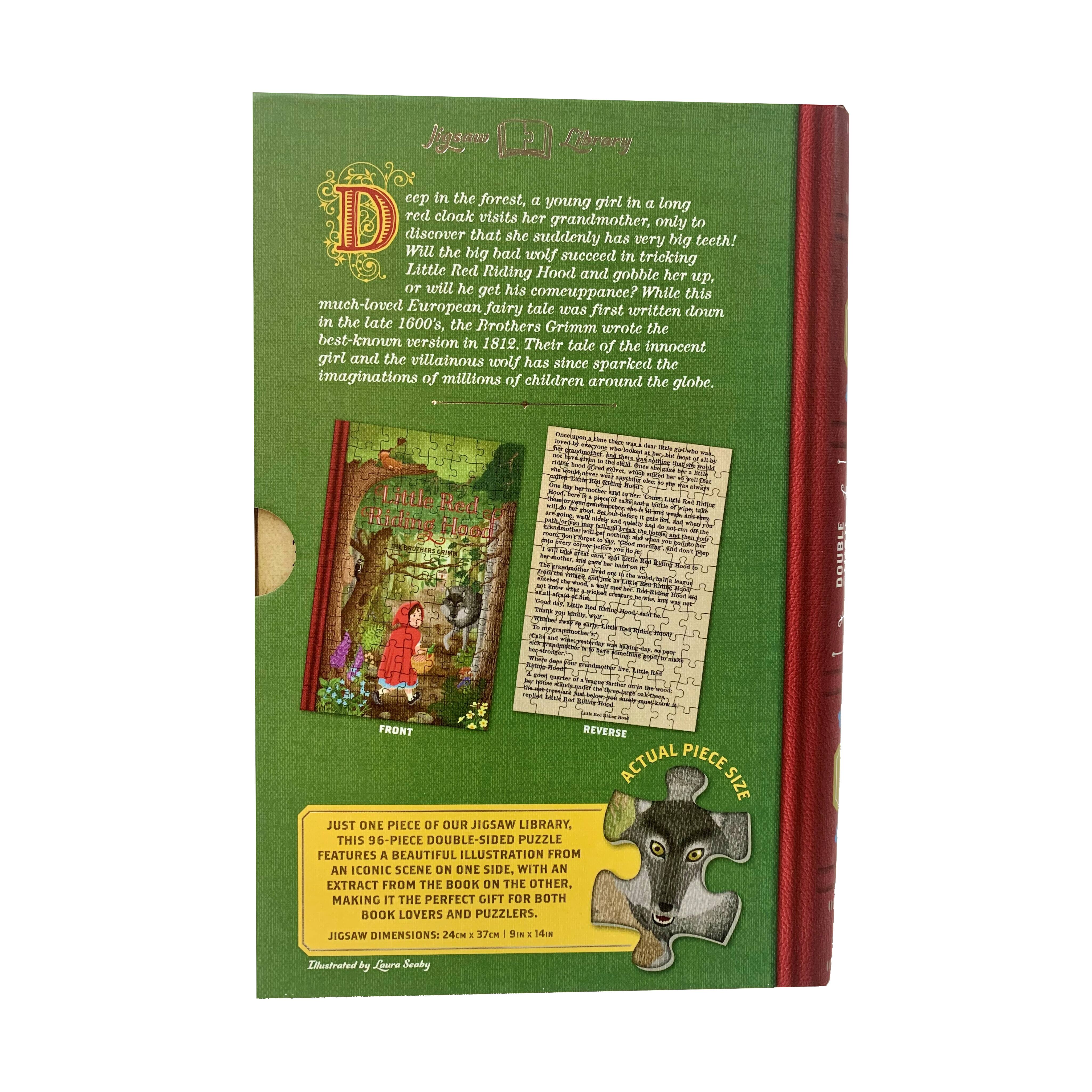 The Brothers Grimm&#x27;s Little Red Riding Hood Double-Sided Jigsaw Puzzle: 96 Pcs