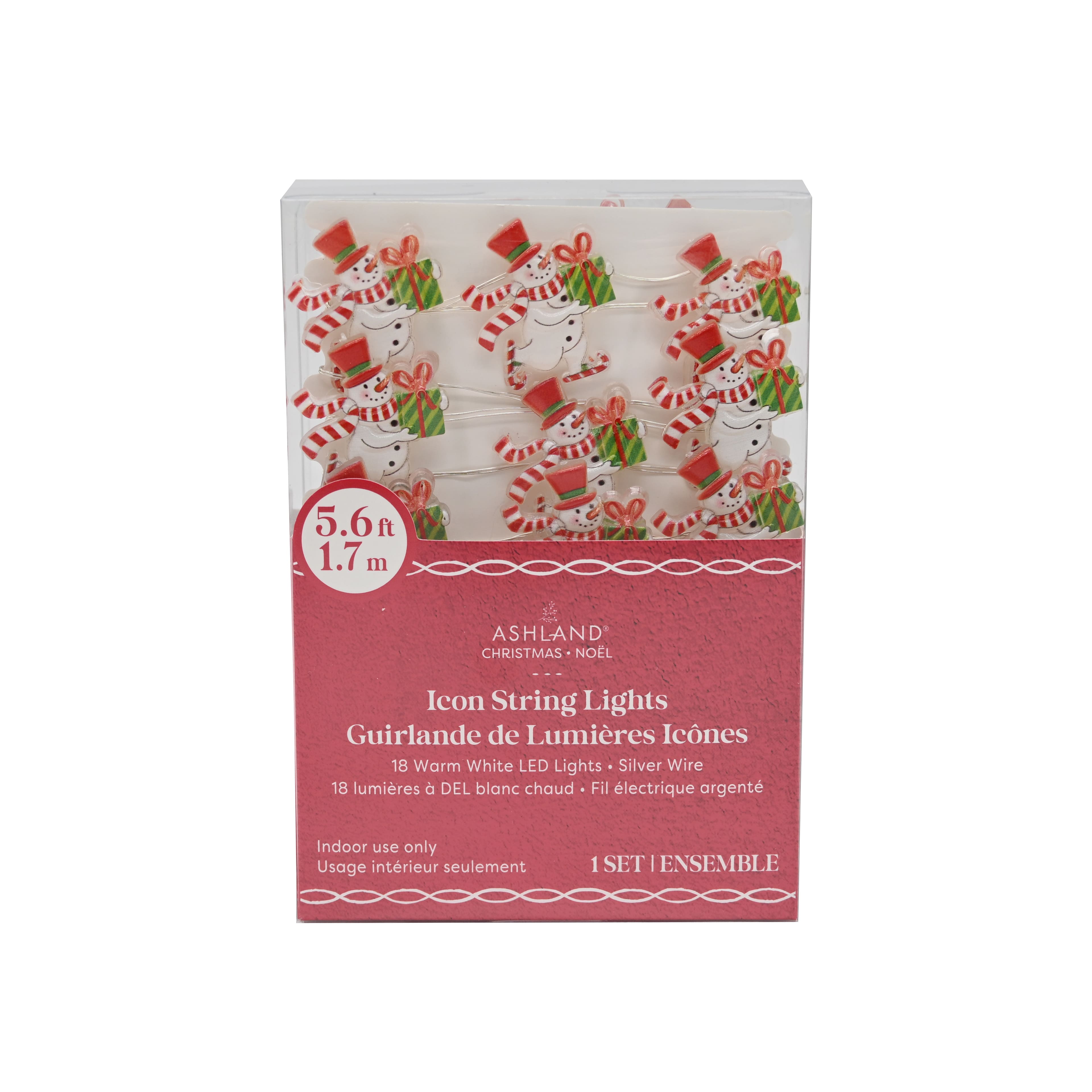 18ct. Warm White LED Skating Snowman String Lights on Silver Wire by Ashland&#xAE;