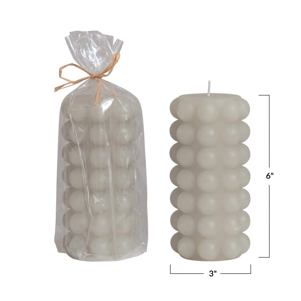 Hello Honey&#xAE; Unscented Hobnail Pillar Candle
