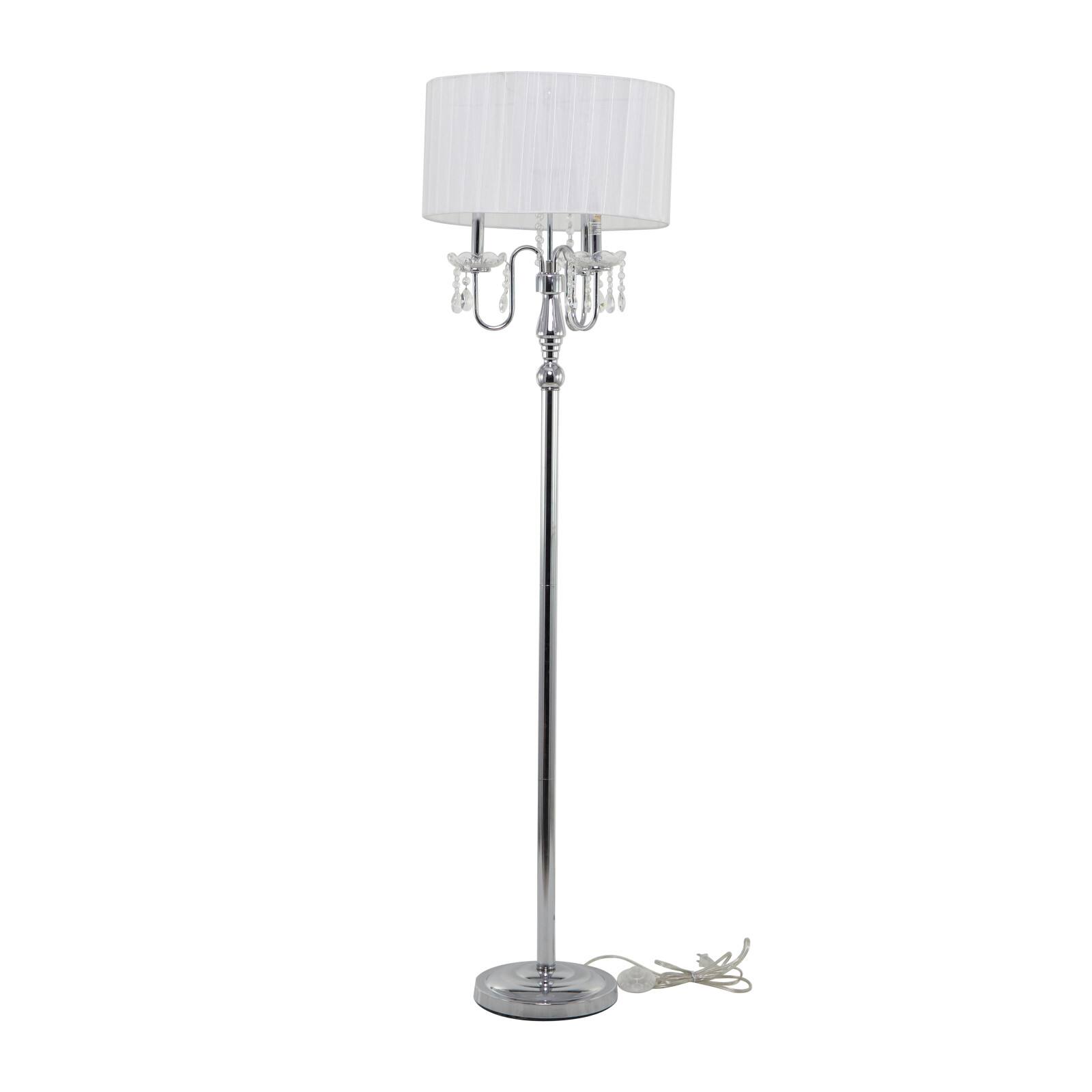 Silver Metal Floor Lamp 16&#x22; x 16&#x22; x 63&#x22;