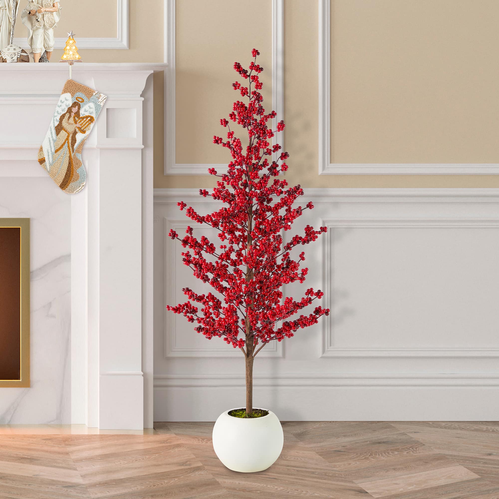 Glitzhome&#xAE; 41&#x22;H Chirstmas Berry Porch Tree