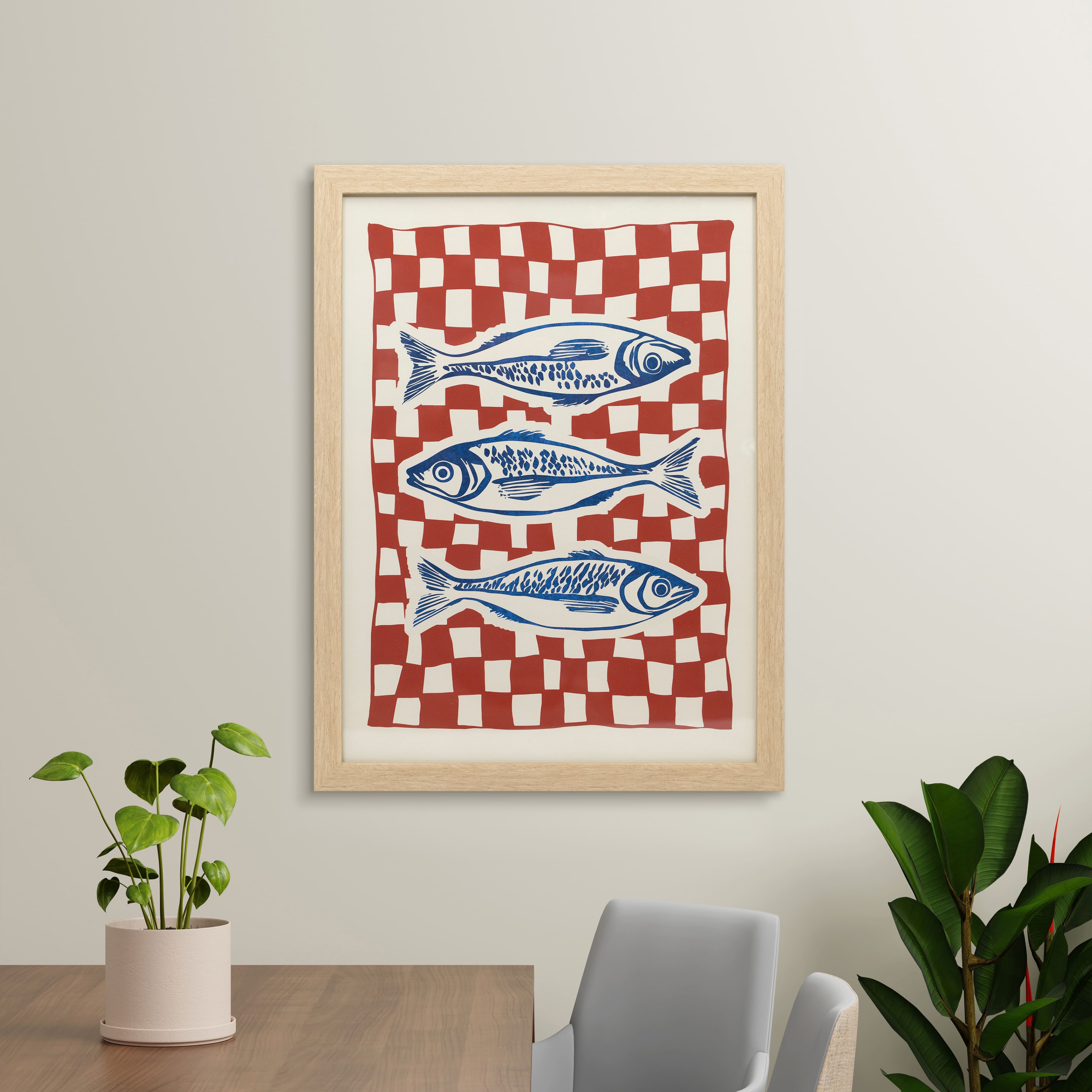 12" x 16" Blue Fish Framed Wall Décor by Ashland®