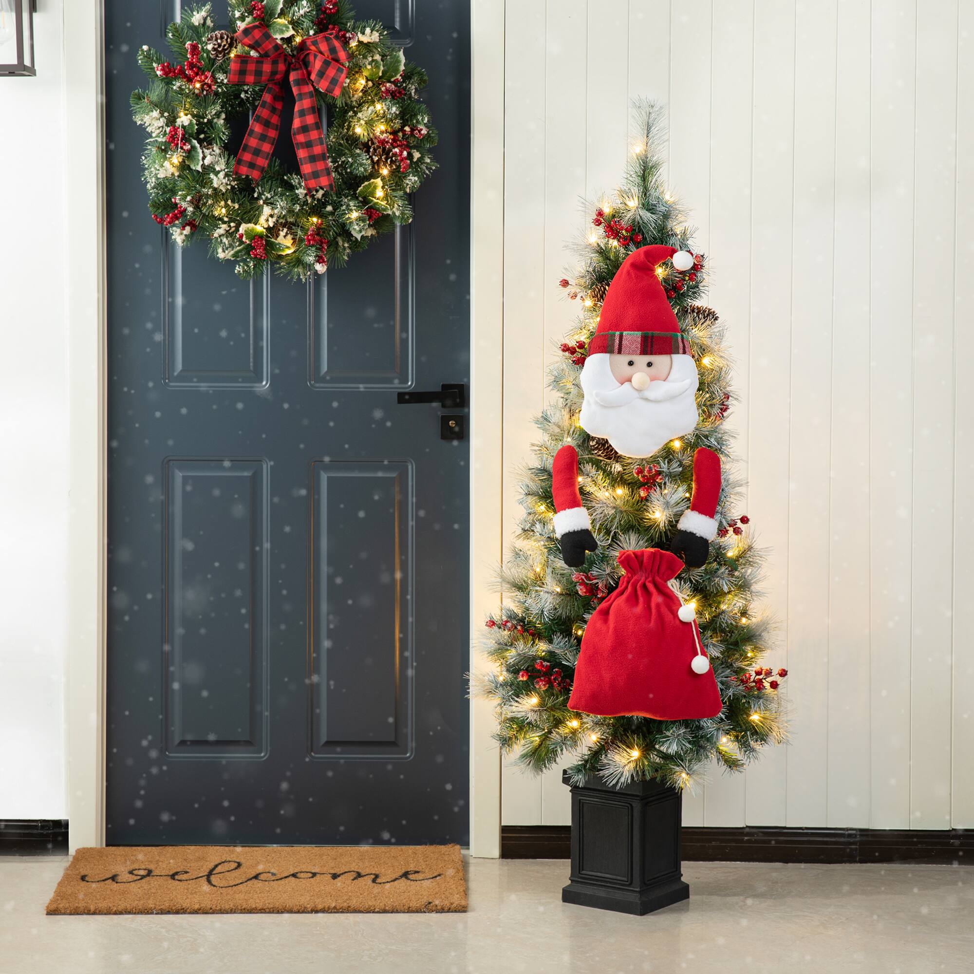 Glitzhome&#xAE; 20&#x22; Jumbo Christmas Fabric Santa Ornament Set