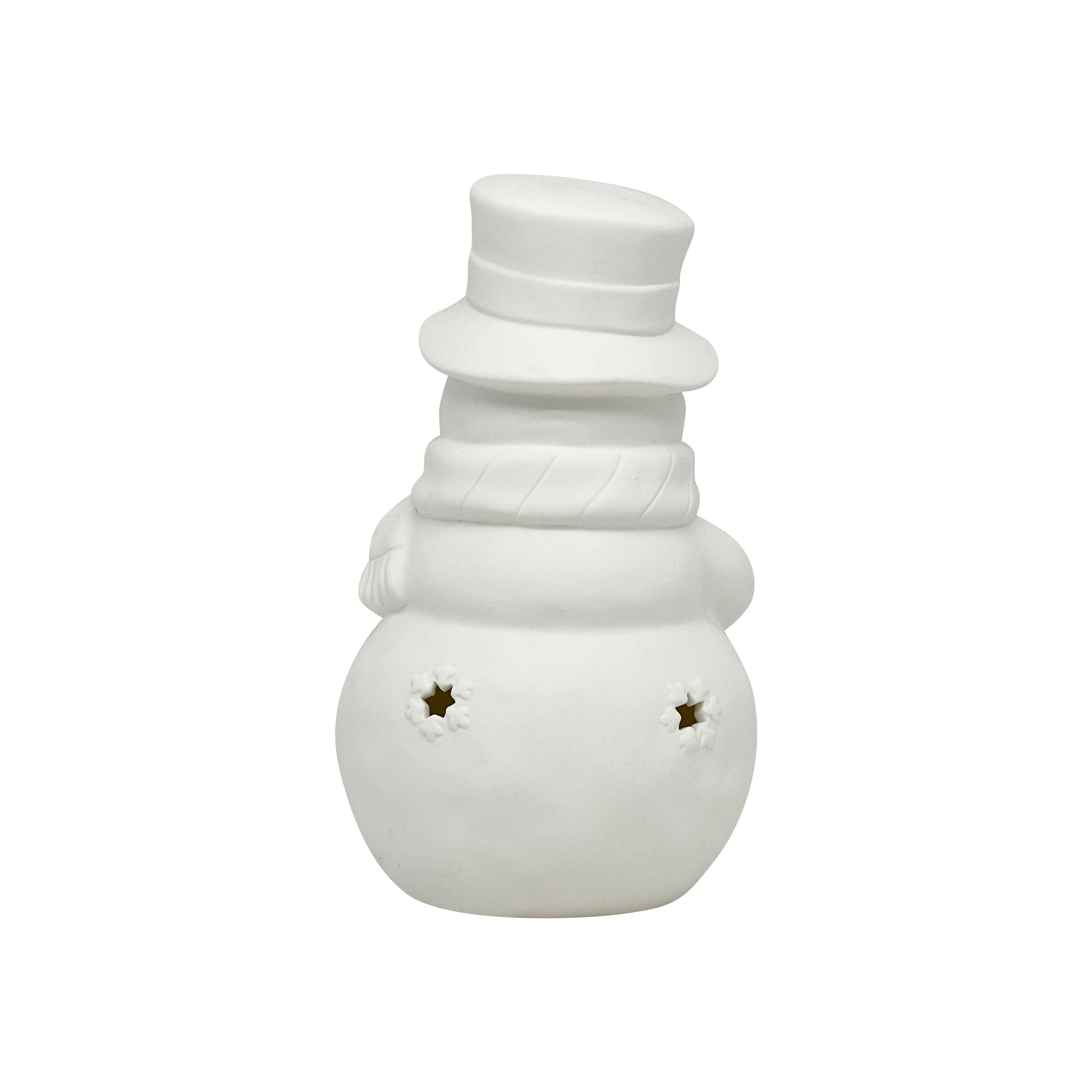 7.75&#x22; Snowman DIY LED Ceramic D&#xE9;cor by Make Market&#xAE;