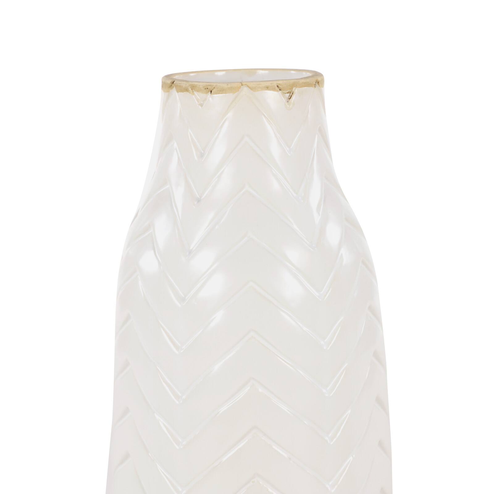 Set of 2 White Porcelain Contemporary Vase, 7" x 12"