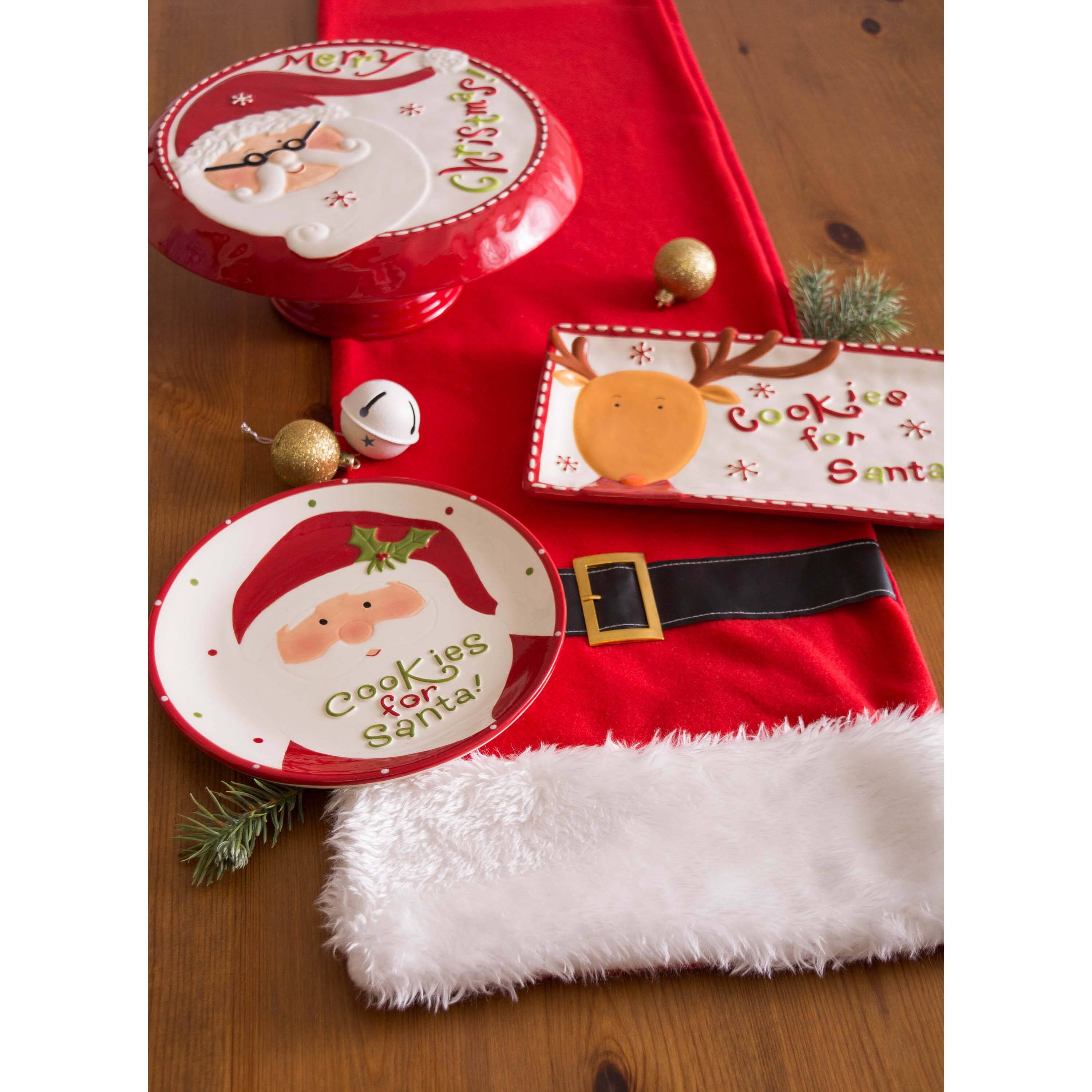 DII® Ceramic Santa Cake Plate with Stand