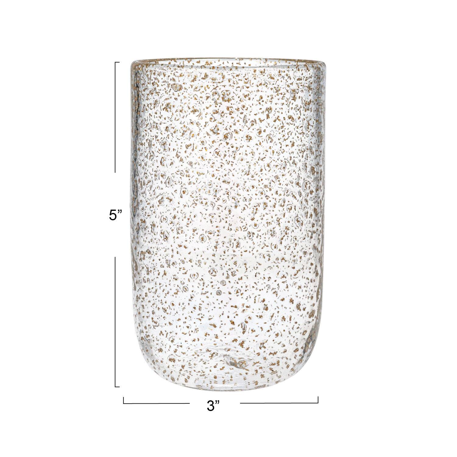 Hello Honey&#xAE; 12oz. Tall Gold Flecked Clear Drinking Glass