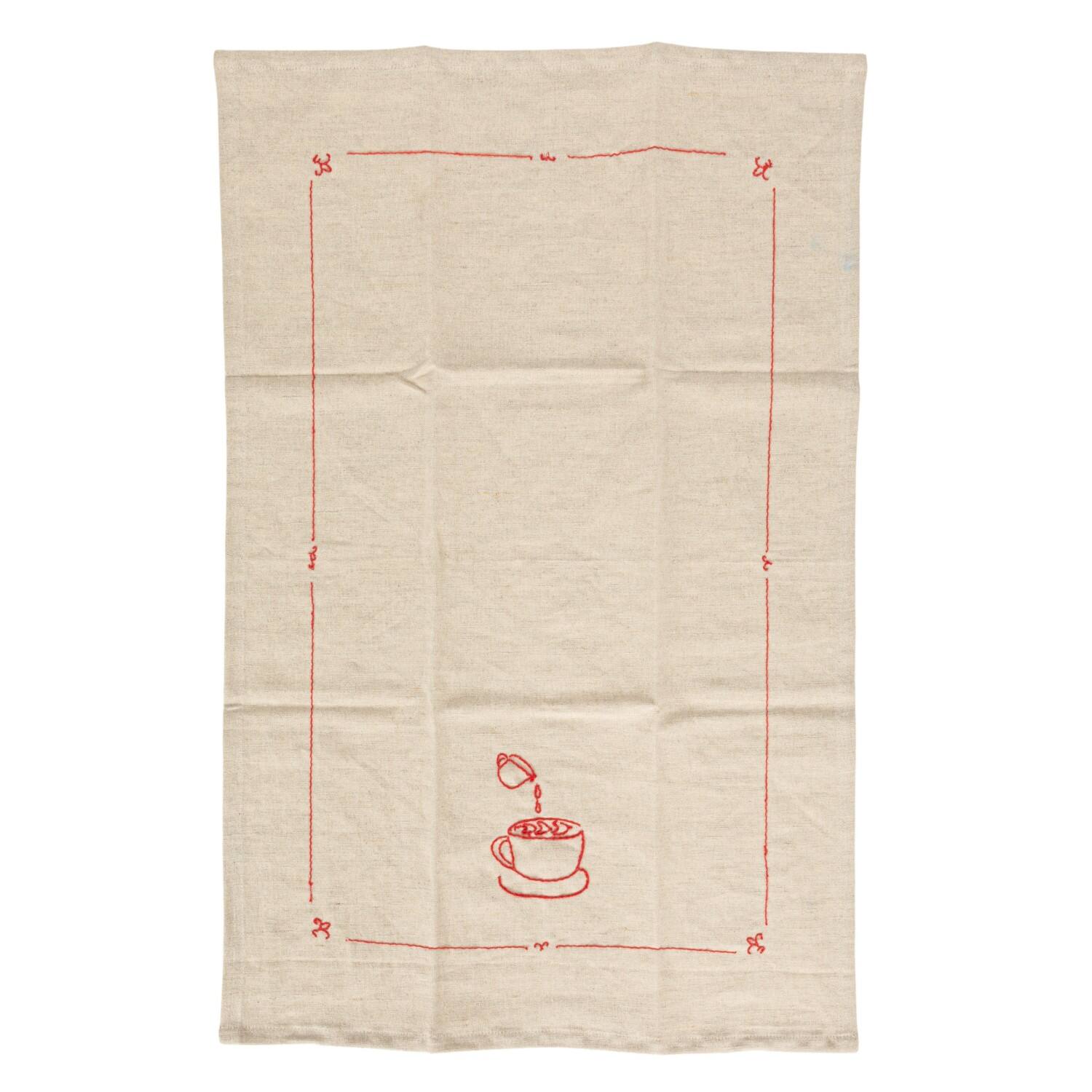 Coffee Mug Linen &#x26; Cotton Blend Tea Towels, 4ct.