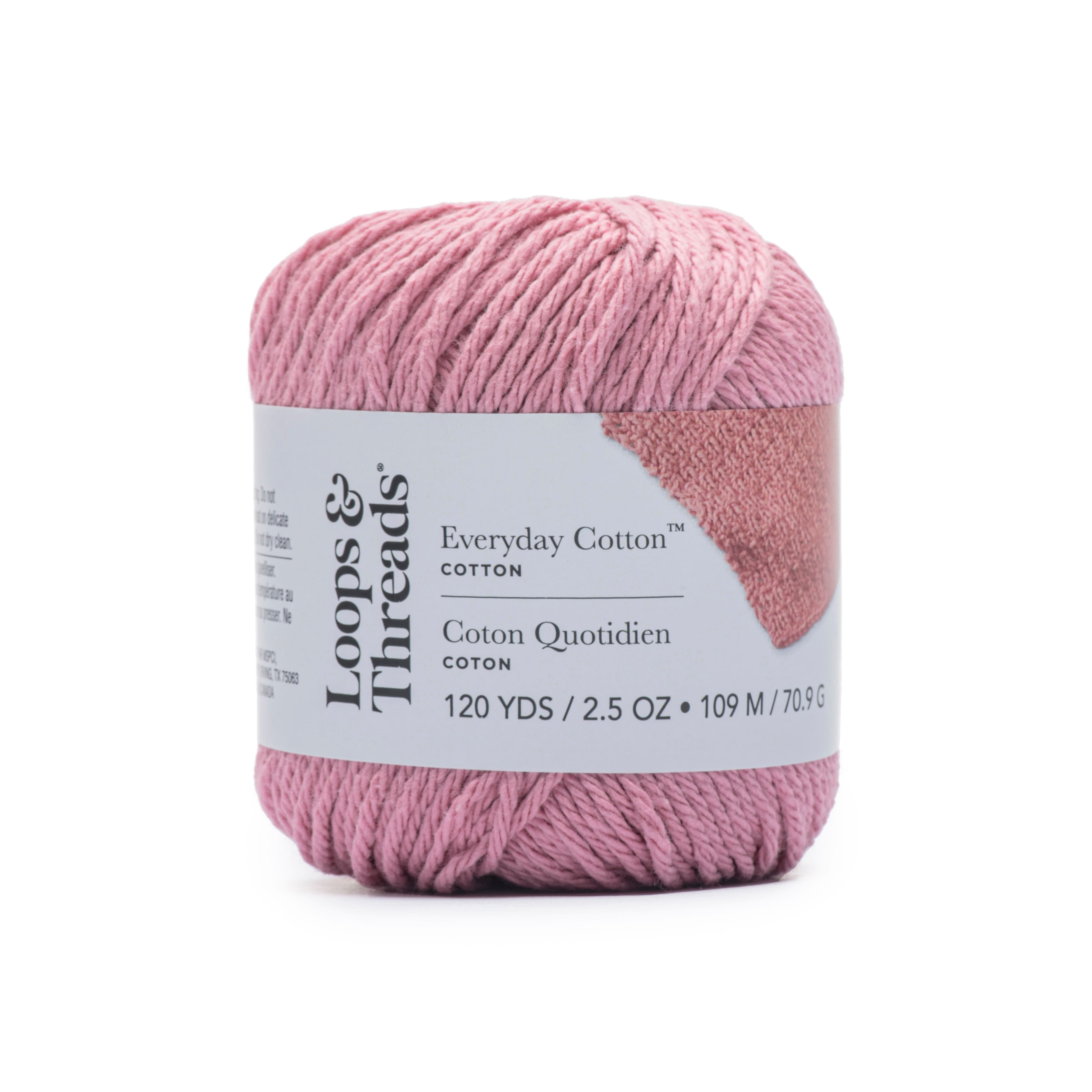 Loops & Threads Everyday Cotton Yarn - Pink - 2.5 oz