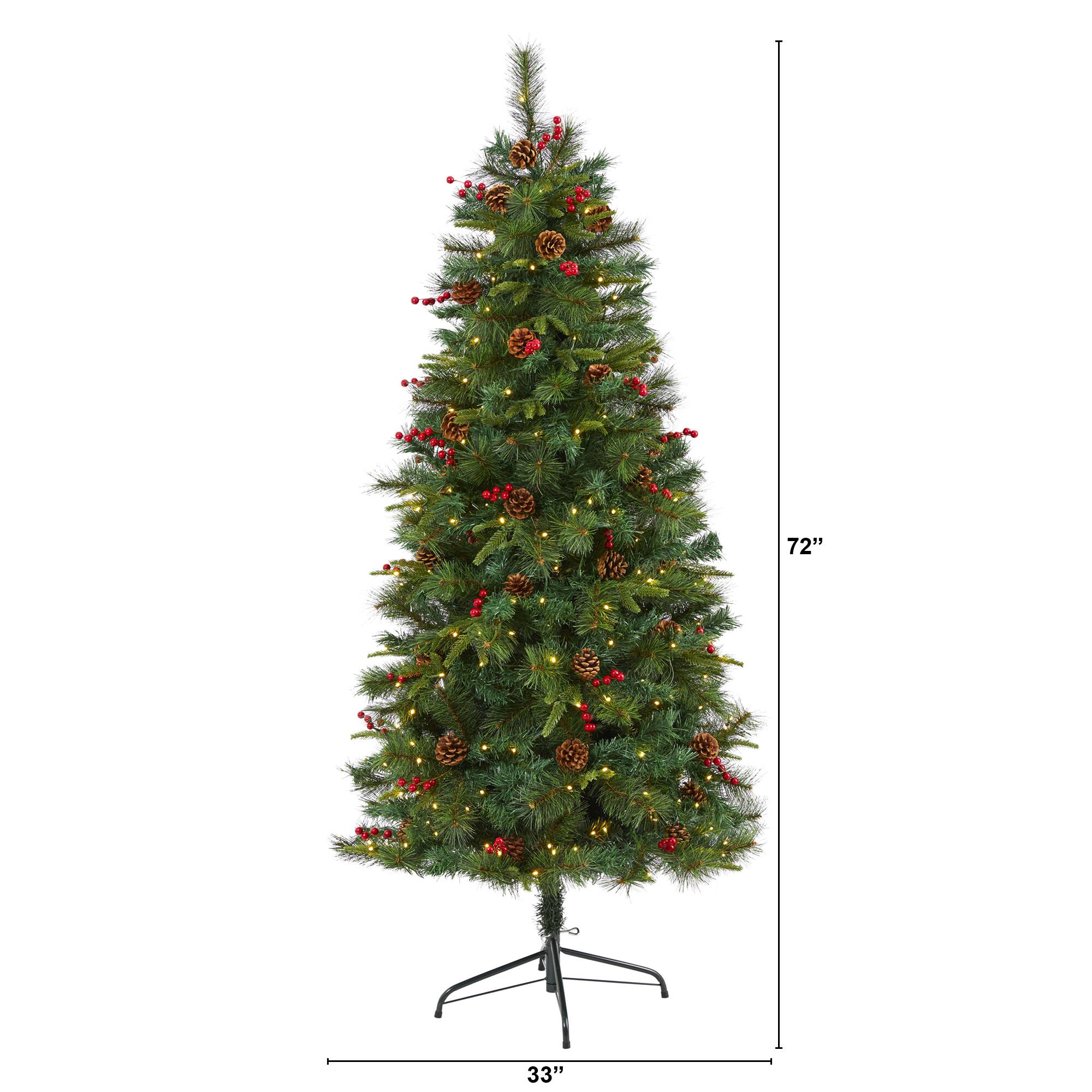 6ft. Pre-Lit Mixed Pine Artificial Christmas Tree, Clear LED Lights