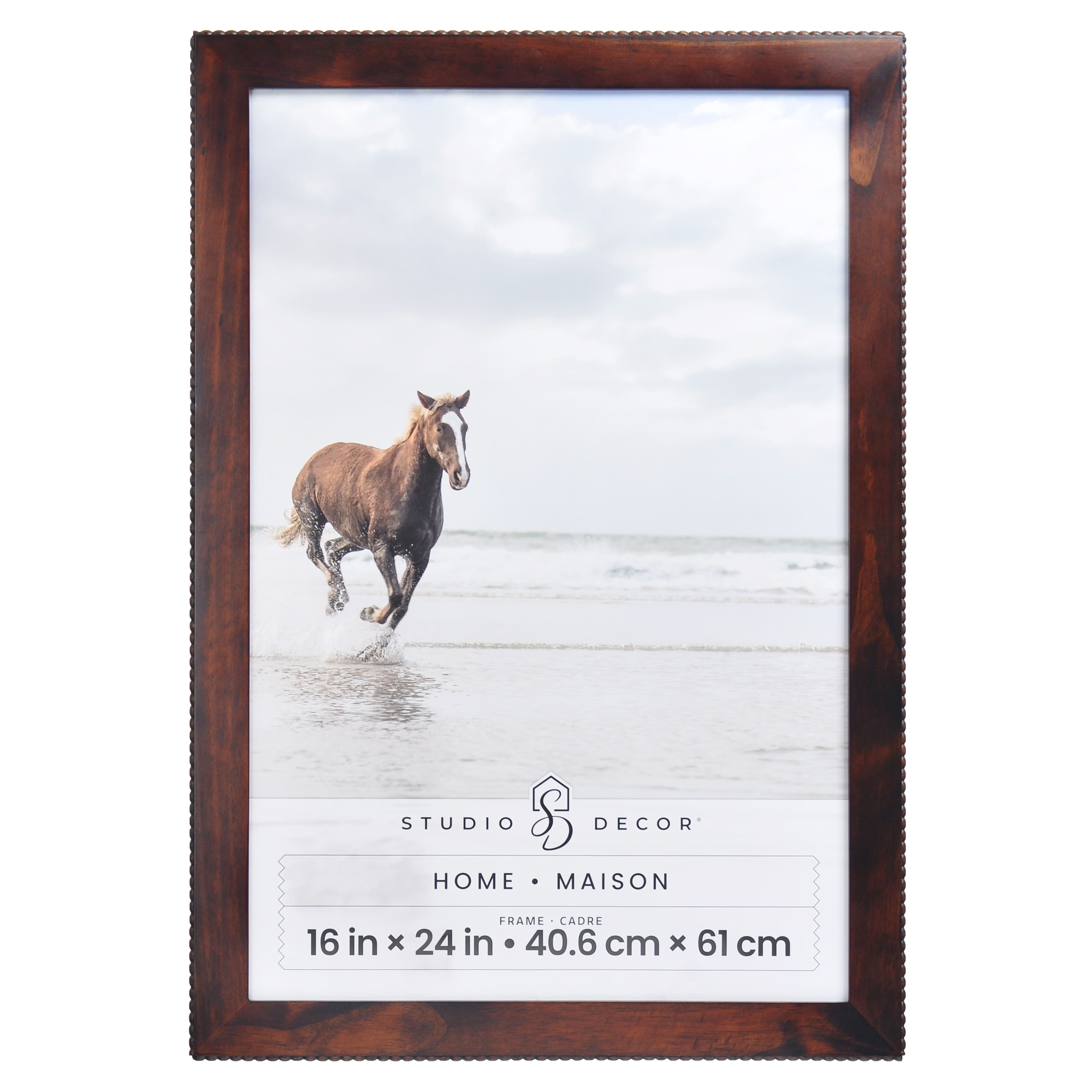 Home Brown with Beaded Edge Wood Wall Frame by Studio D&#xE9;cor&#xAE;