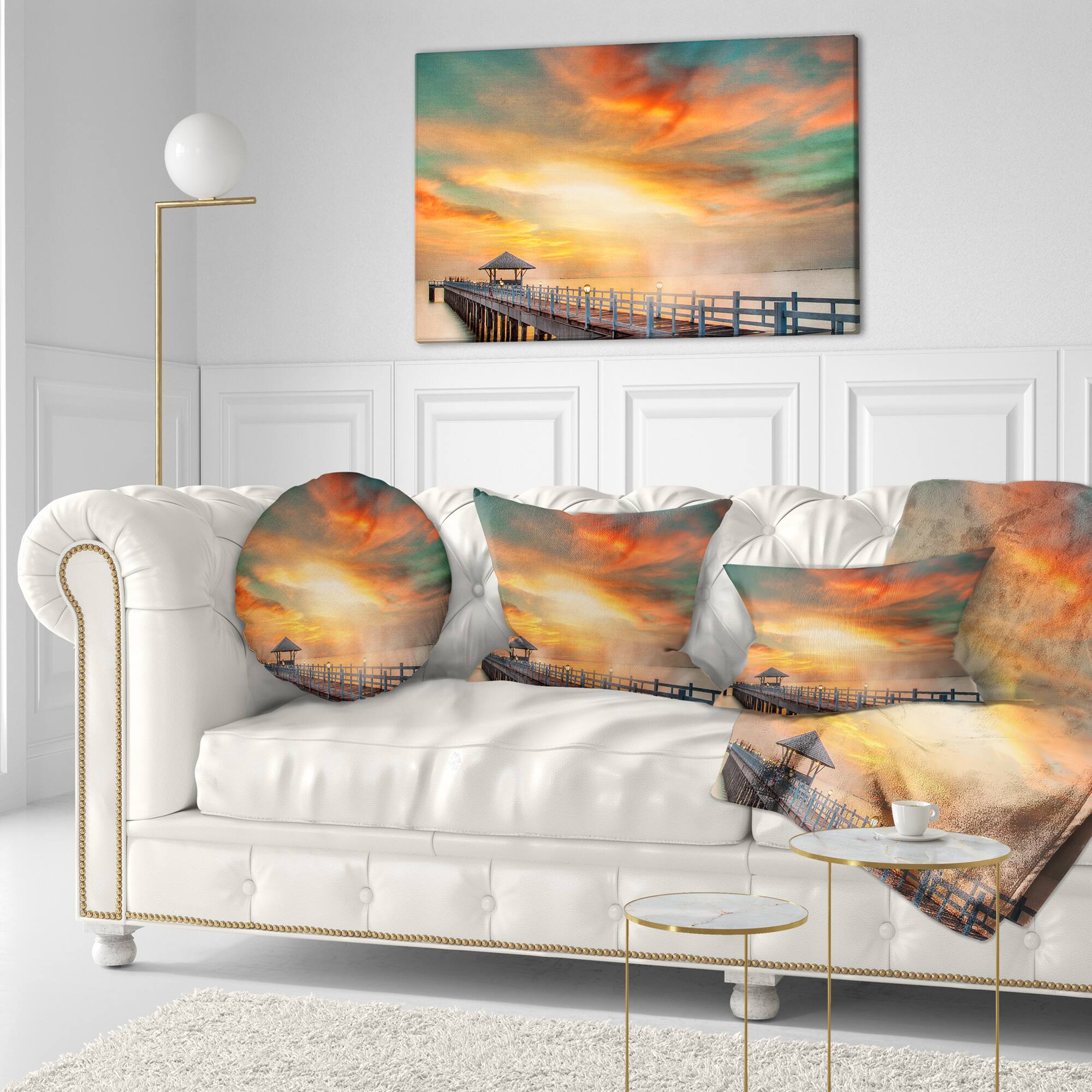 Designart - Wooden Pier - Landscape Photo Canvas Art Print