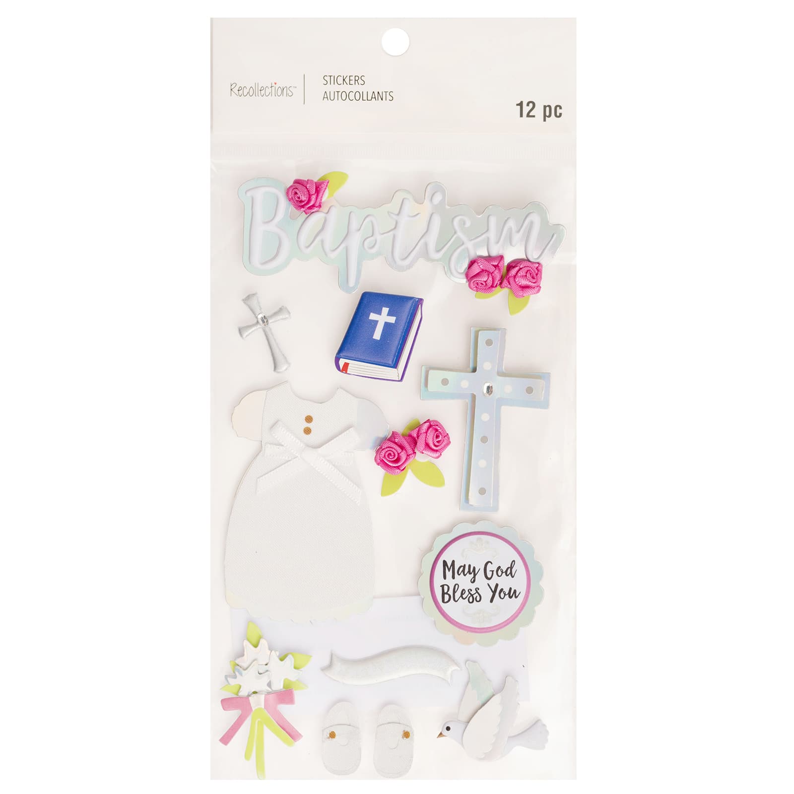 12 Pack: Baptism Dimensional Stickers by Recollections&#x2122;