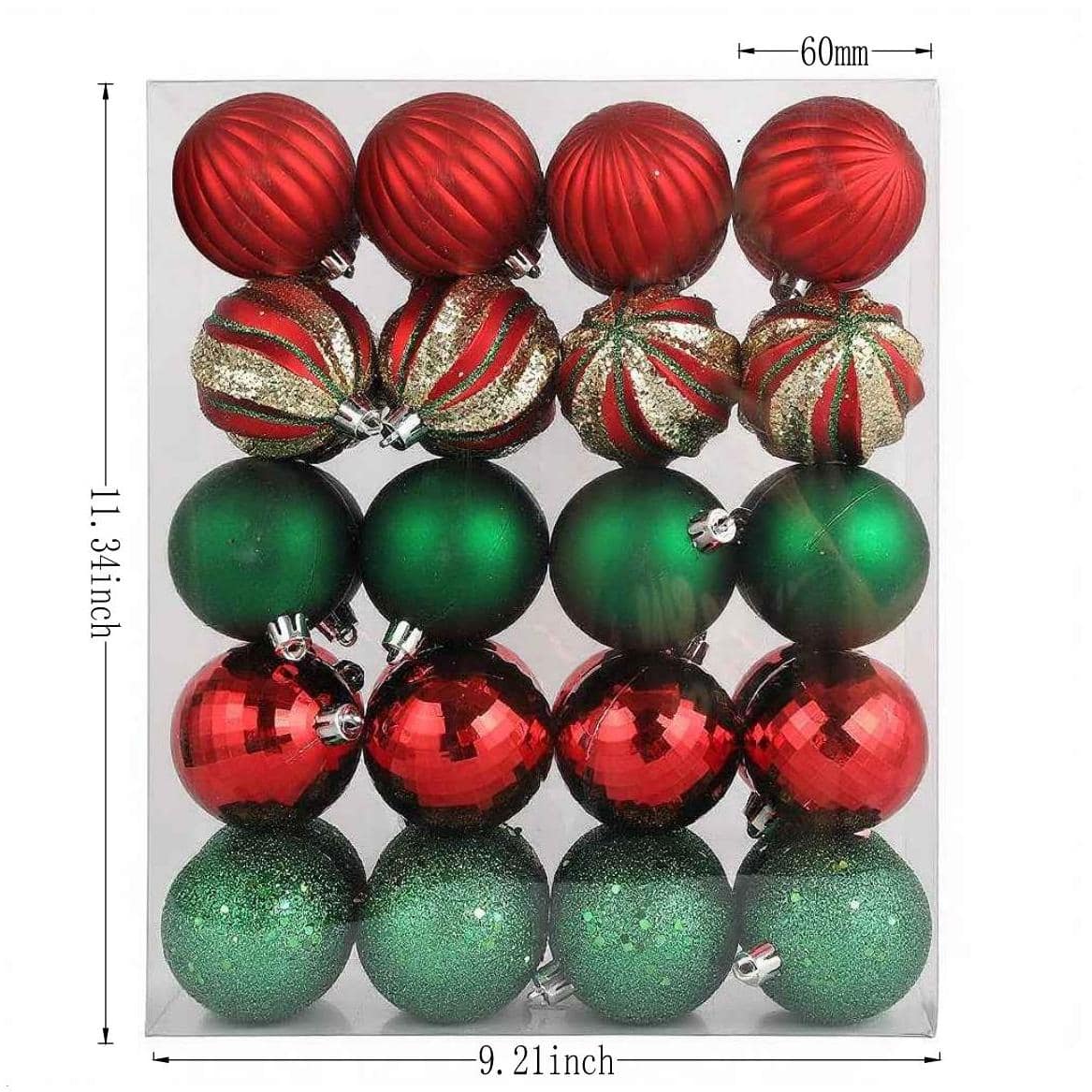 40 Pack 2" Red & Green Shatterproof Ball Ornaments by Ashland®