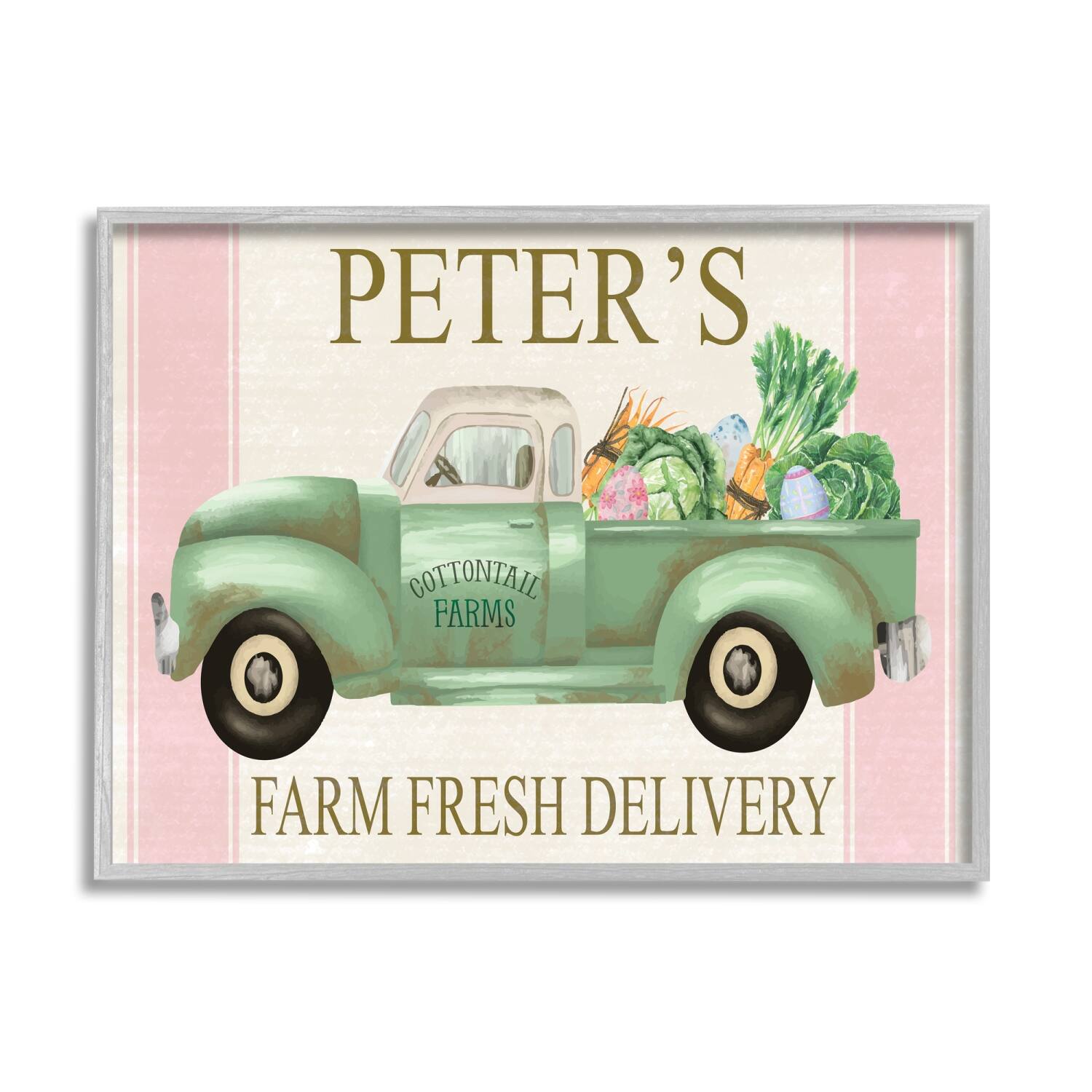 Stupell Industries Farm Fresh Delivery Sign Rustic Countryside Vegetables Framed Giclee Art