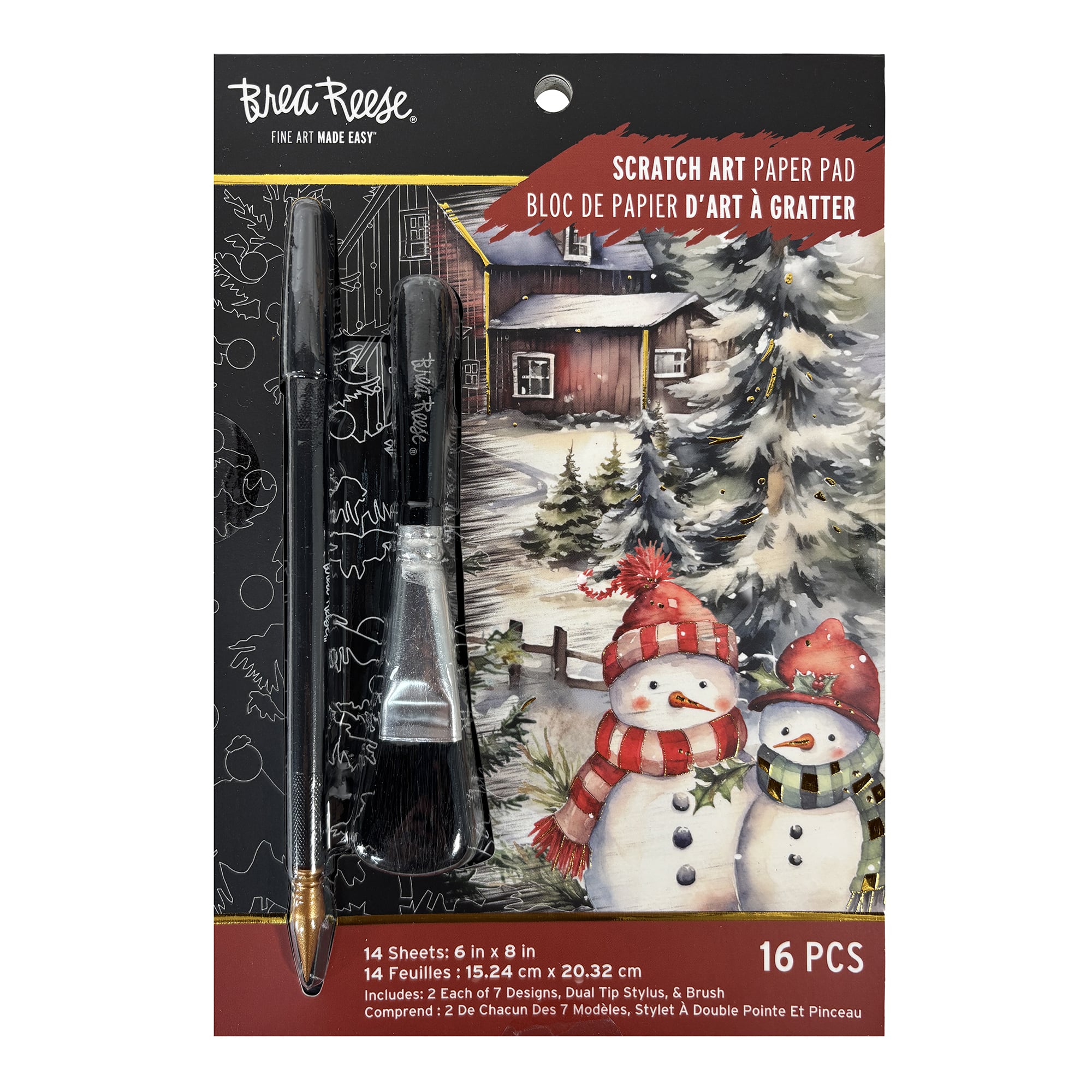 Brea Reese&#x2122; 6&#x22; x 8&#x22; Country Holiday Scratch Art Paper Pad