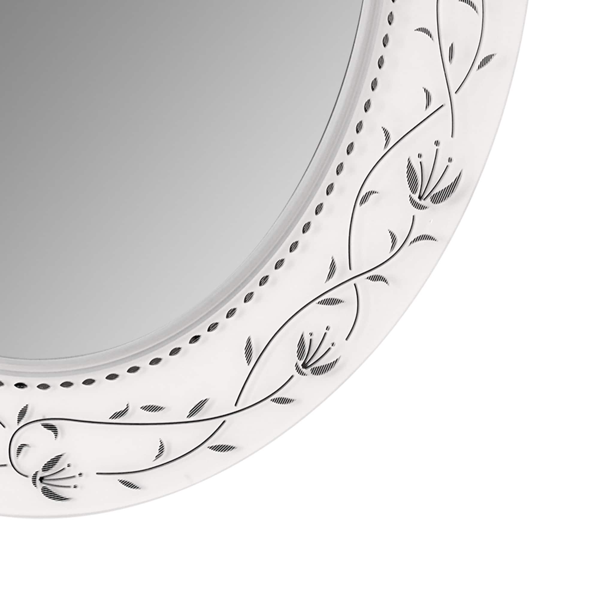 Head West Frosted Etched Tile Framed Oval Wall Vanity Mirror - 23" x 29"