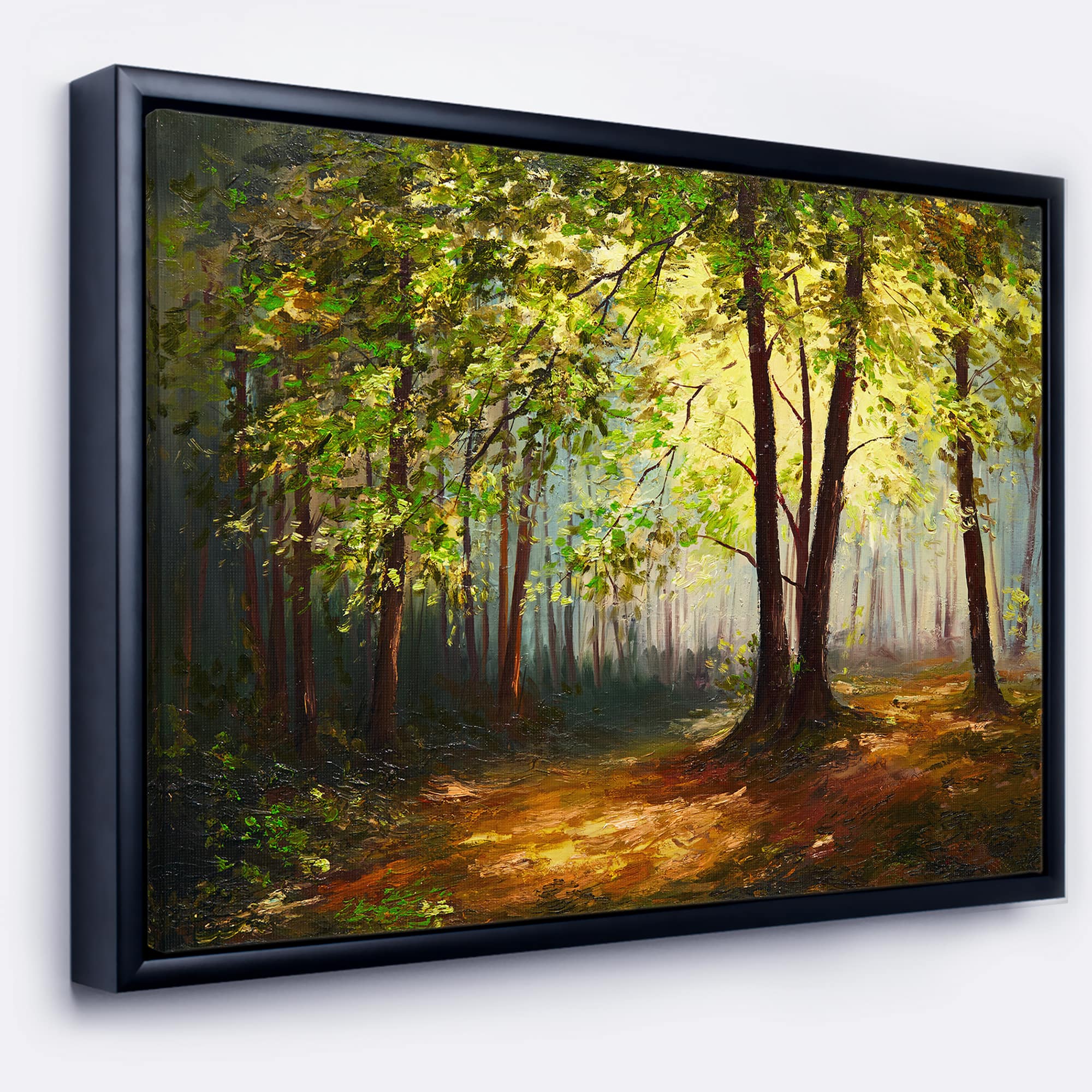 Designart - Summer Forest - Landscape Art Print Framed Canvas
