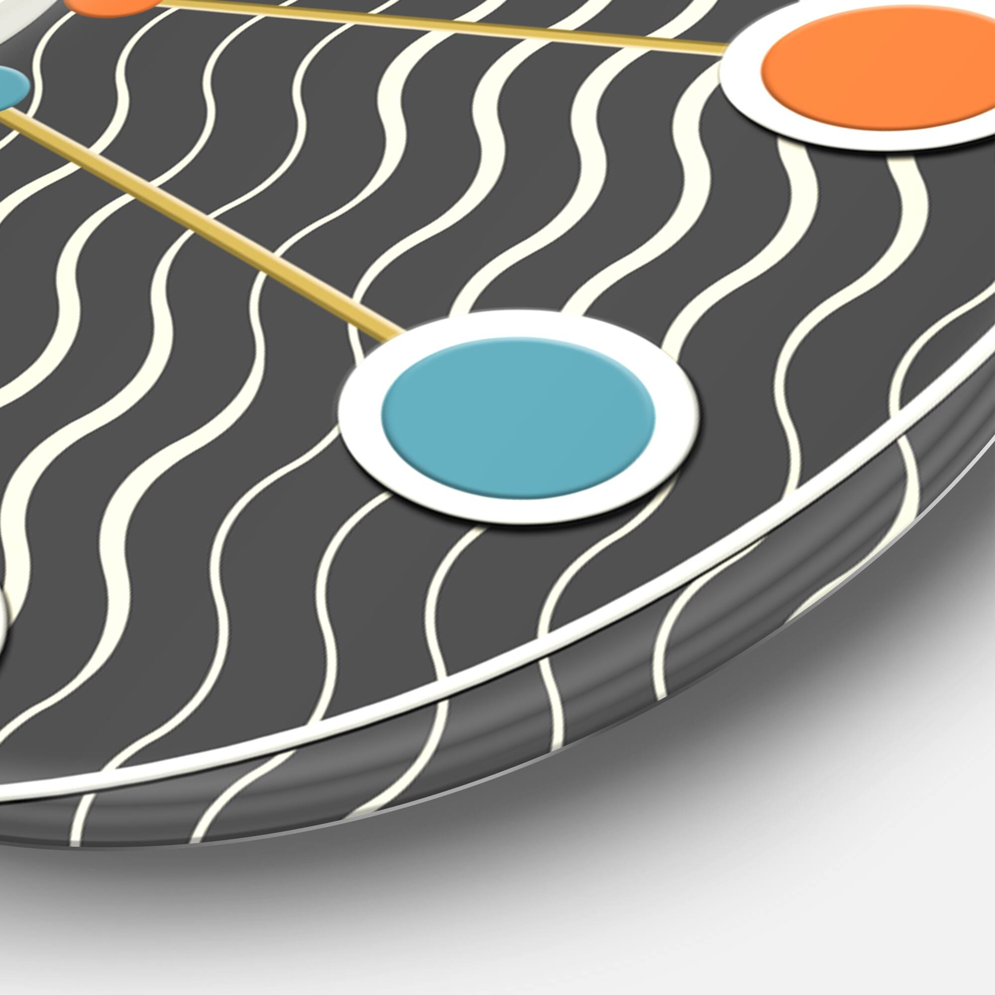 Designart 'Retro Geometrical Abstract Minimal Pattern V Mid-Century Modern Wall Clock