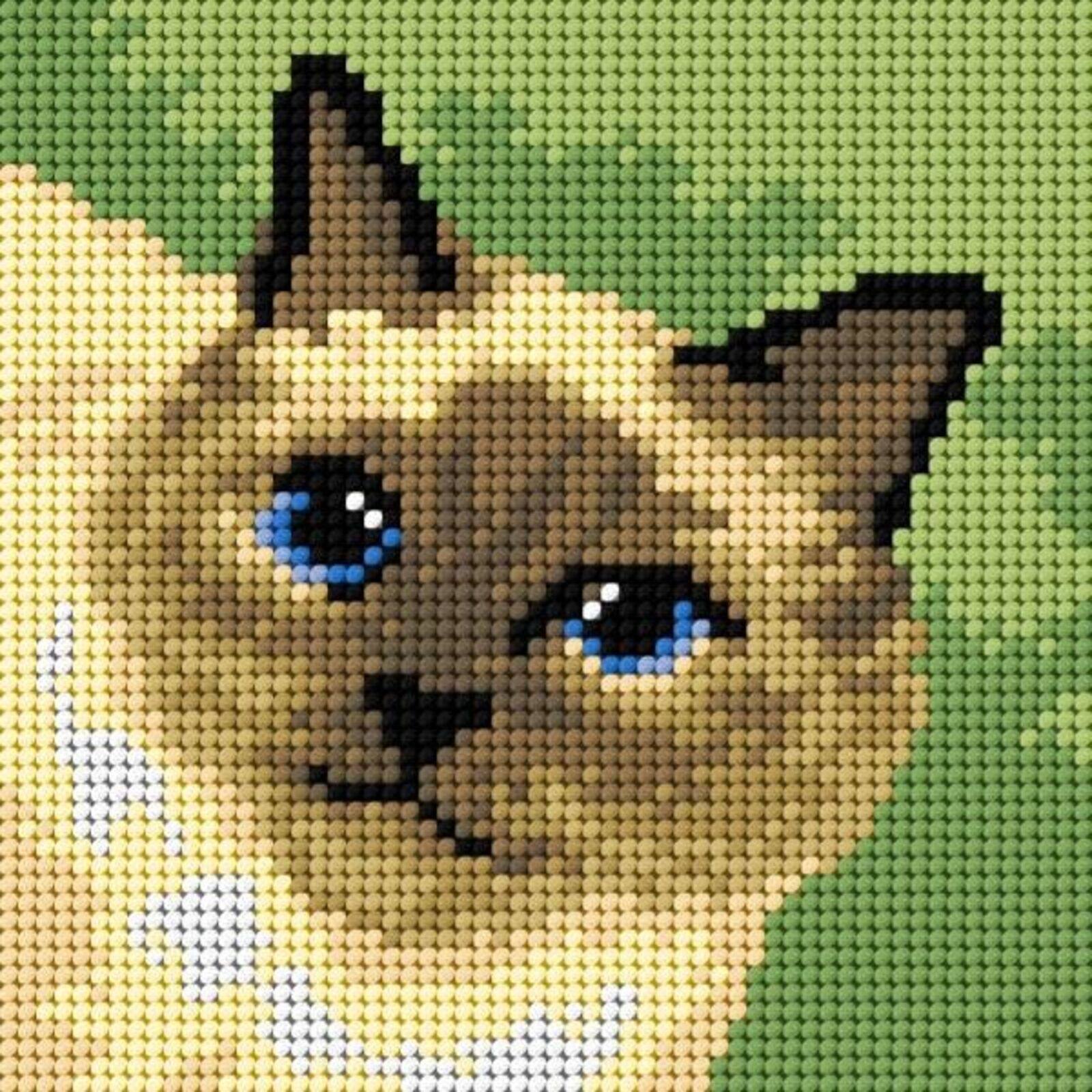 Orchidea Needlepoint Canvas For Halfstitch Without Yarn Siamese Cat