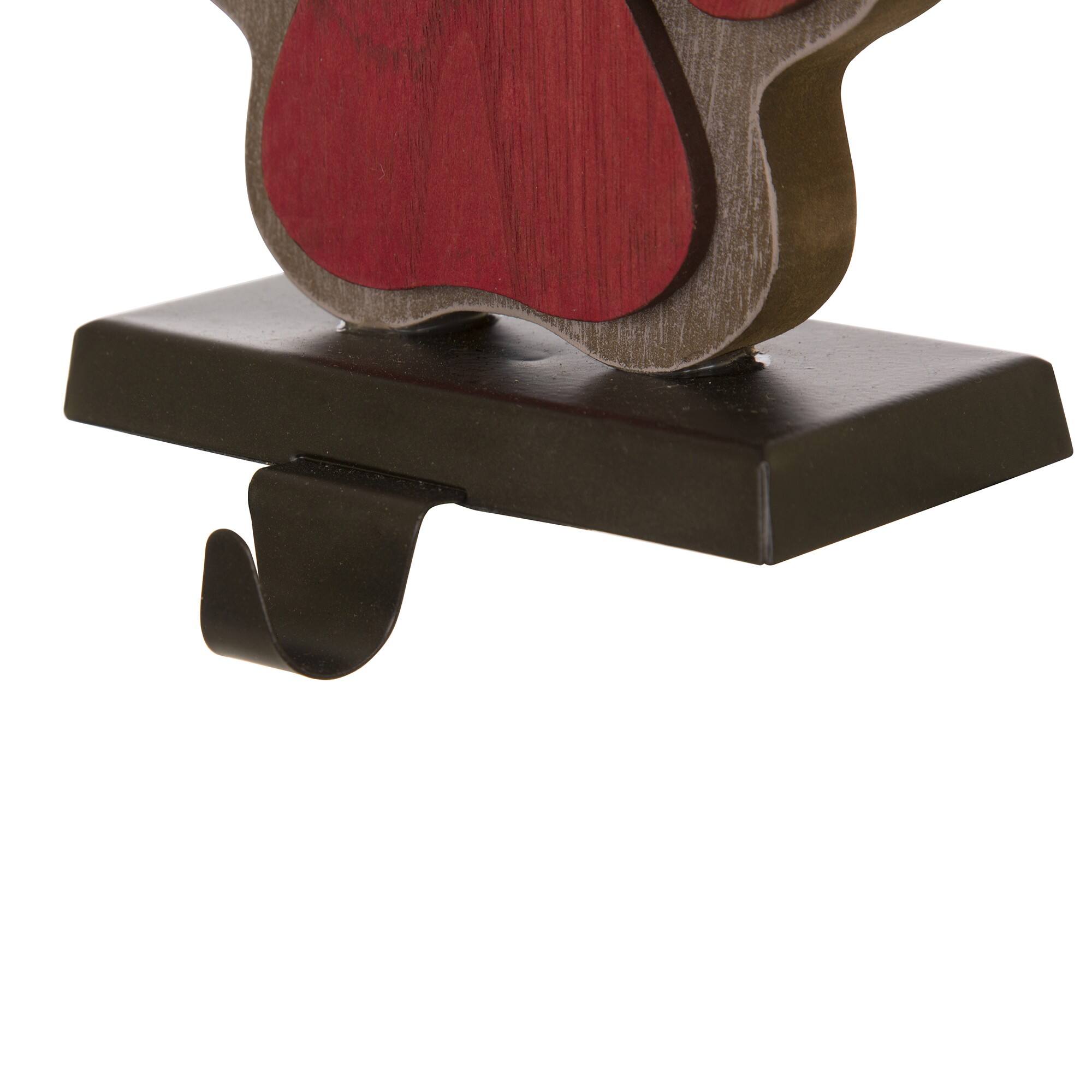 Glitzhome&#xAE; 6.3&#x22; Red &#x26; Brown Paw Stocking Holder