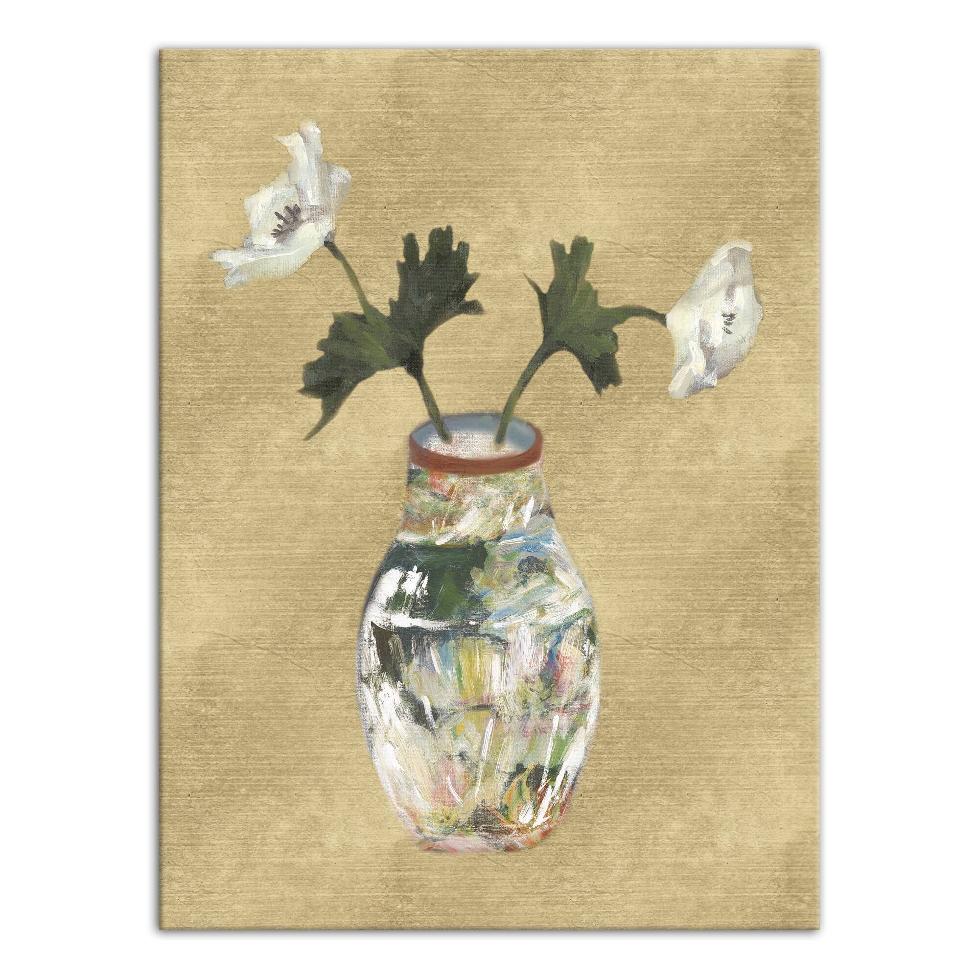 Vase On Gold 30" x 40" Canvas Wall Art