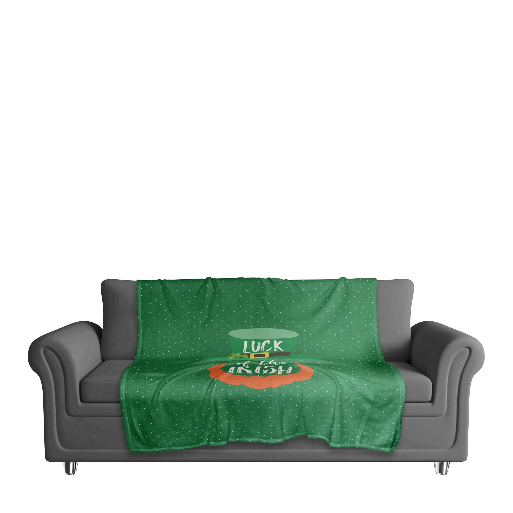 Luck of the Irish Coral Fleece Blanket