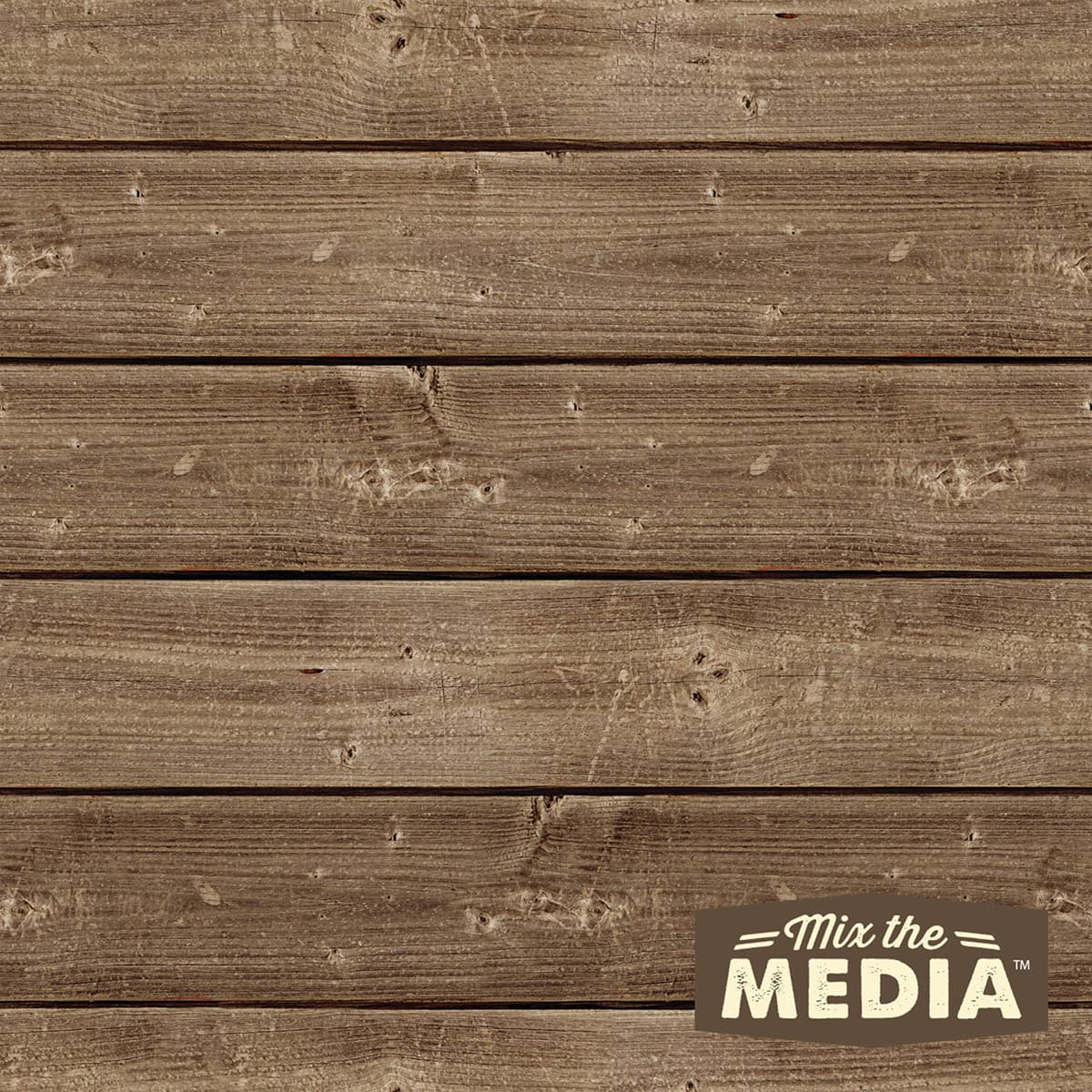 Jillibean Soup Mix The Media&#x2122; 12&#x22; x 12&#x22; Dark Wooden Plank