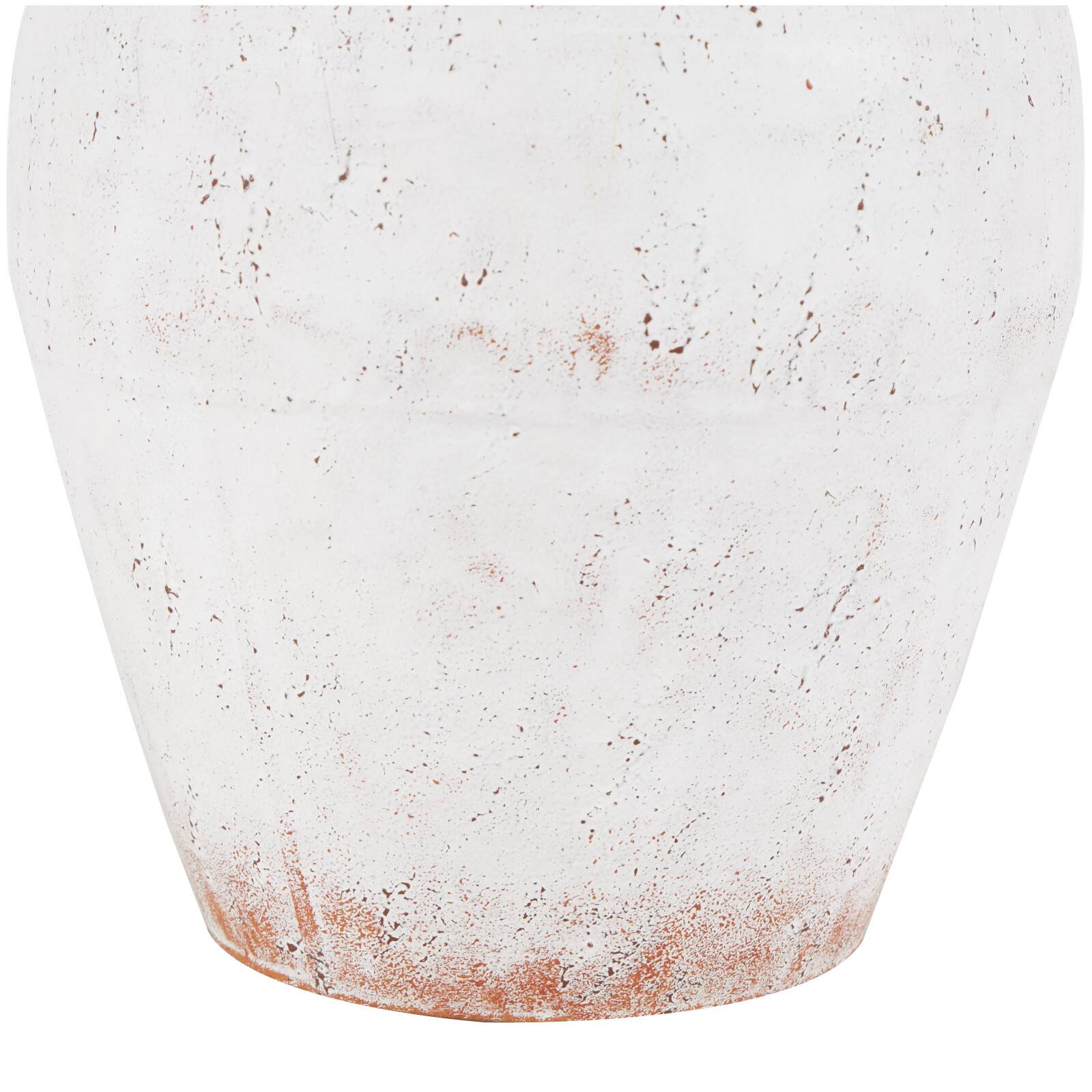 18" Copper Metal Distressed Textured Vase with Terra Cotta Accents