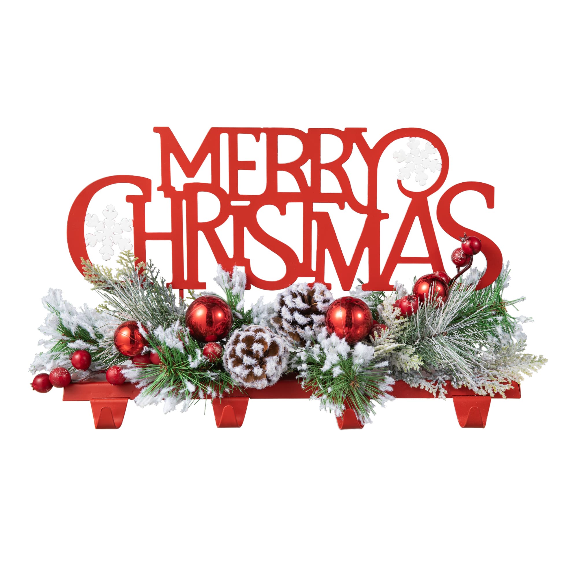 Glitzhome&#xAE; 14.5&#x22; Merry Christmas Metal Stocking Holder