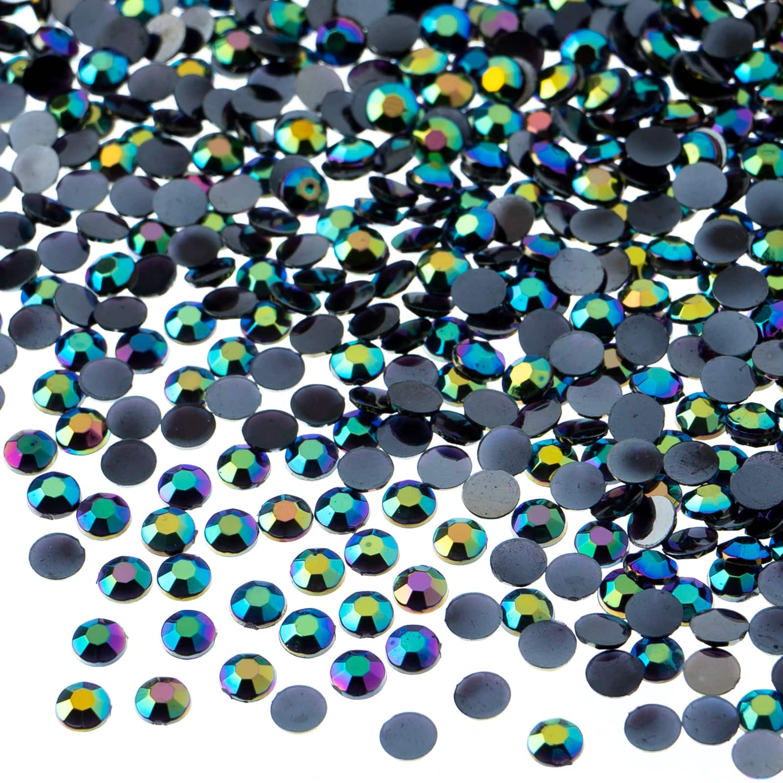 John Bead Acrylic Round Flat Back Rhinestones, 4mm