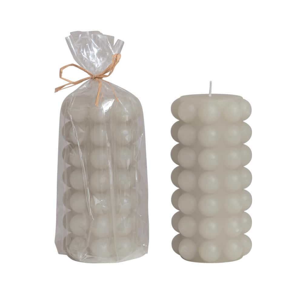 Hello Honey&#xAE; Unscented Hobnail Pillar Candle