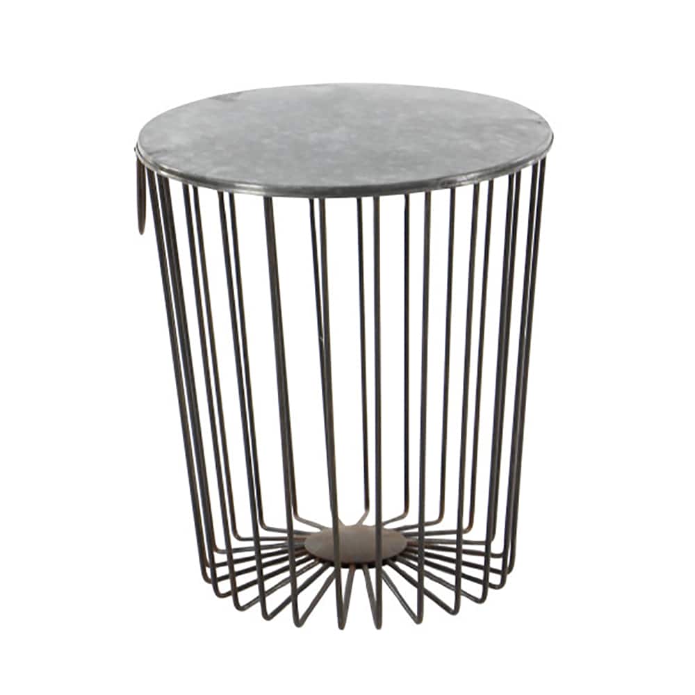 Black Metal Farmhouse Outdoor Accent Table