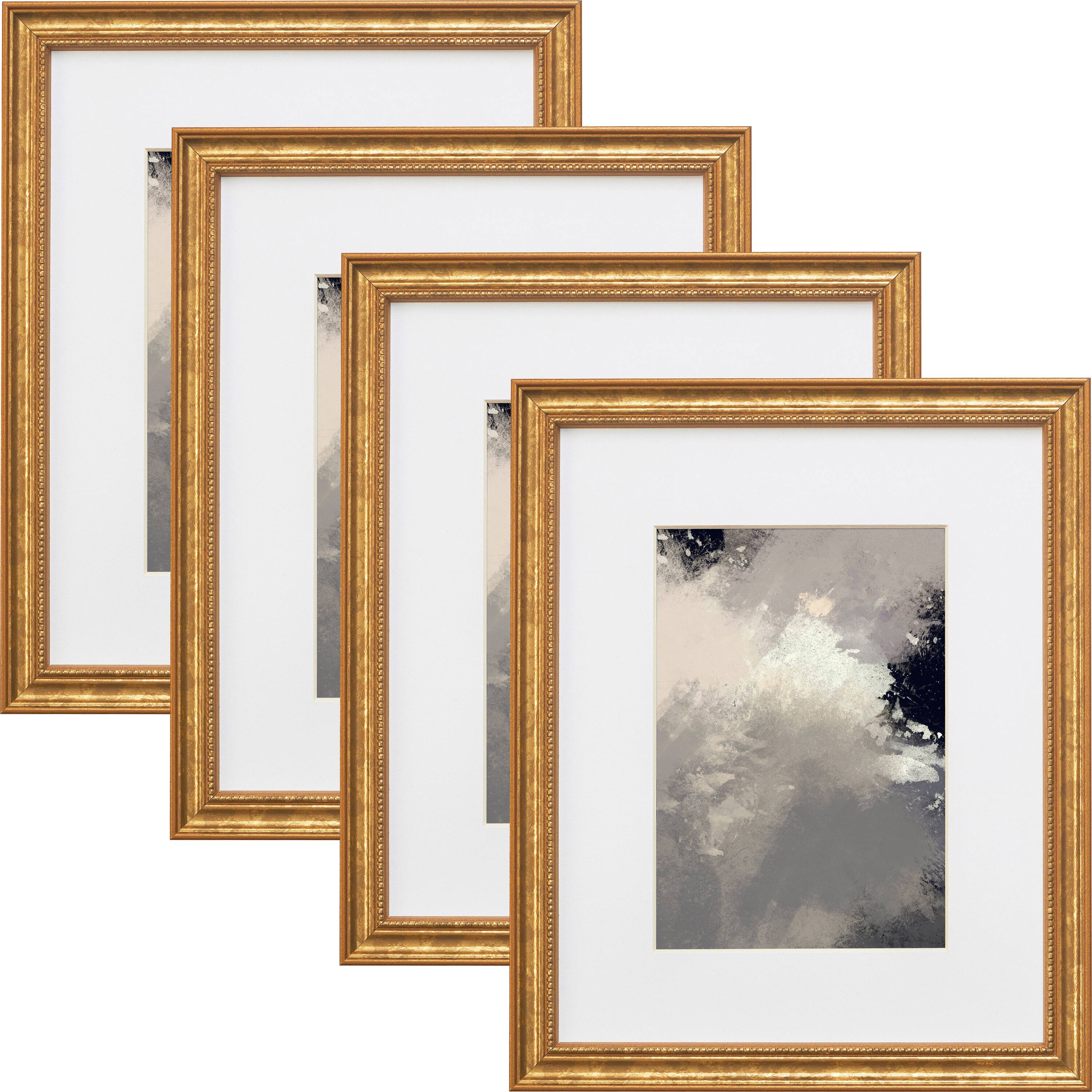 Craig Frames 4 Pack Stratton Aged Gold Picture Frame with Mat