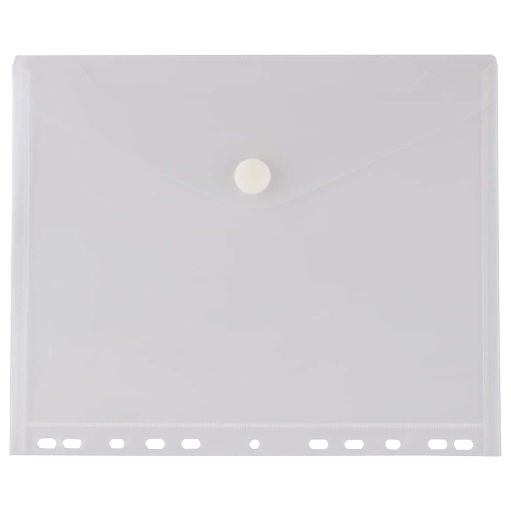 JAM Paper 8.5&#x22; x 11&#x22; Clear Plastic Hook &#x26; Loop Closure Envelopes, 12ct.