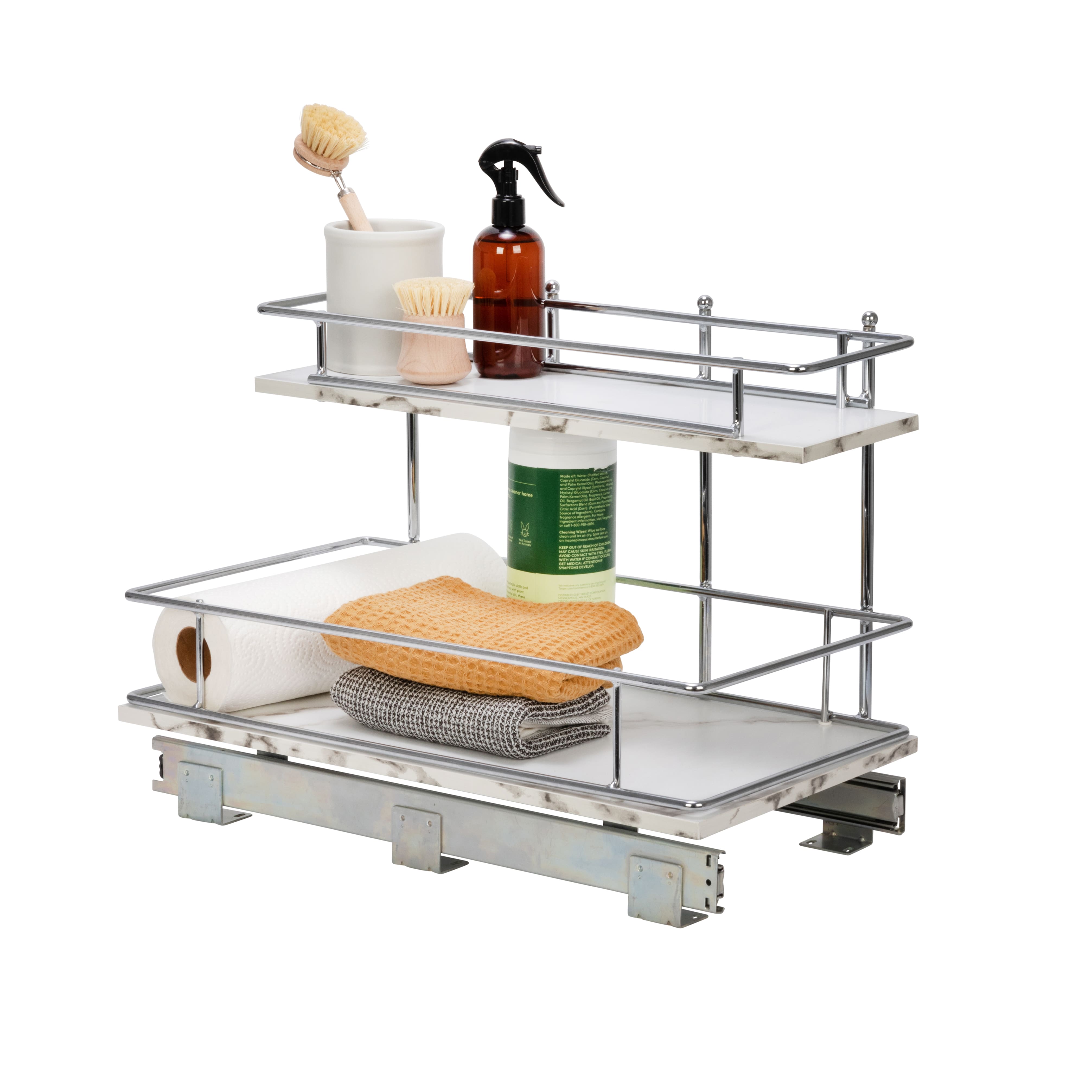 Household Essentials Glidez Marble 2-Tier Cabinet Organizer