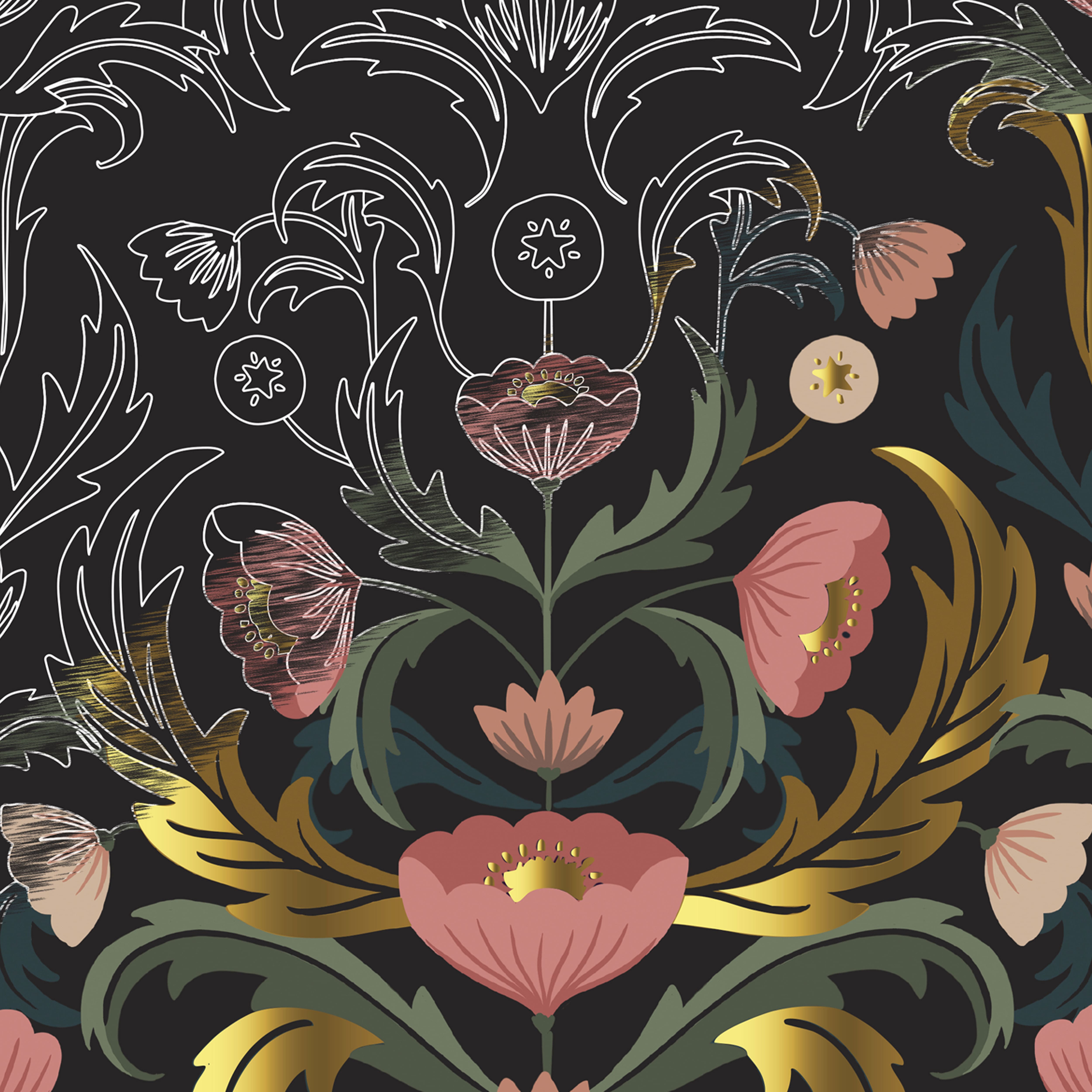 Brea Reese&#x2122; 9&#x22; x 12&#x22; Fall Florals Scratch Art Paper Pad