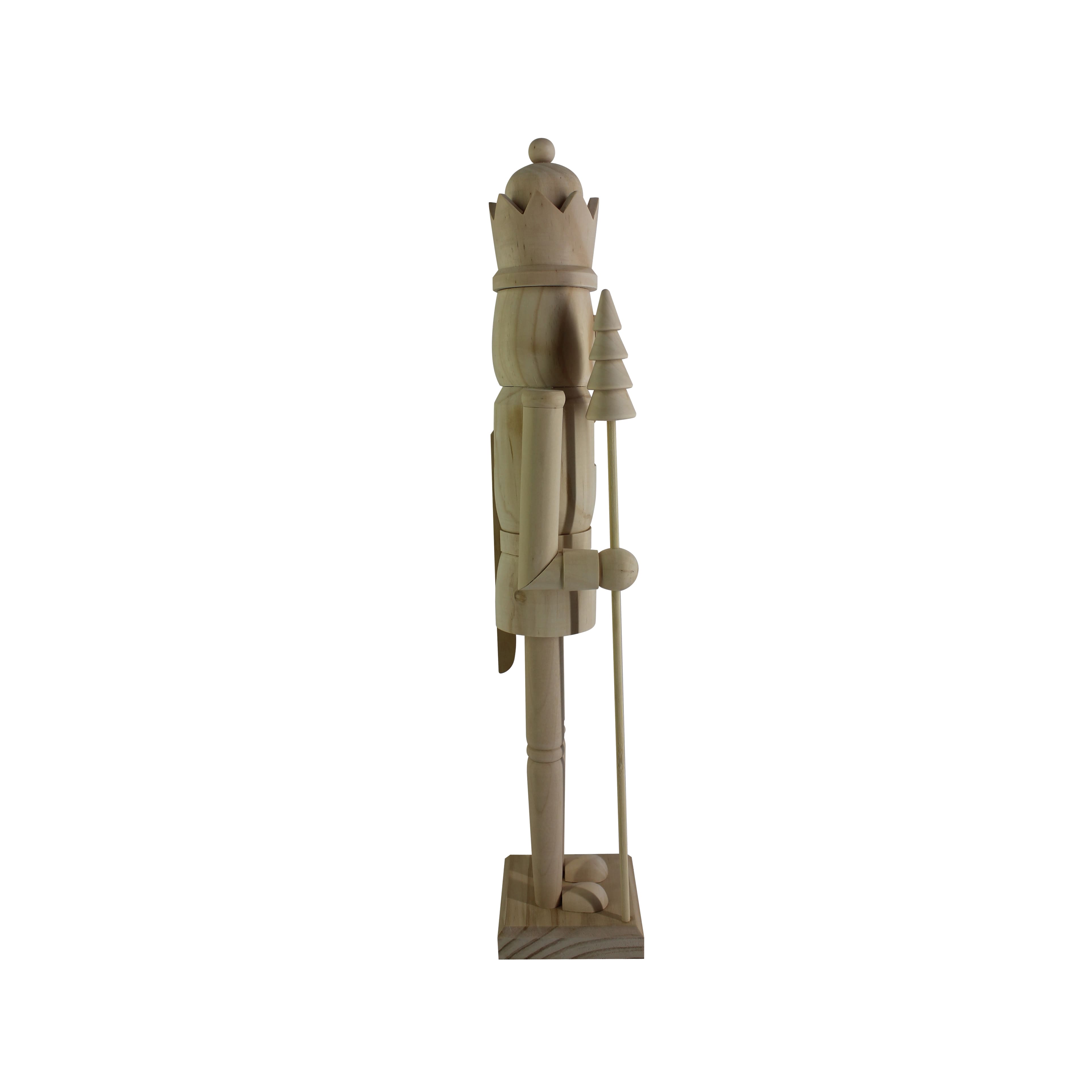 24&#x22; King with Tree DIY Pinewood Nutcracker by Make Market&#xAE;