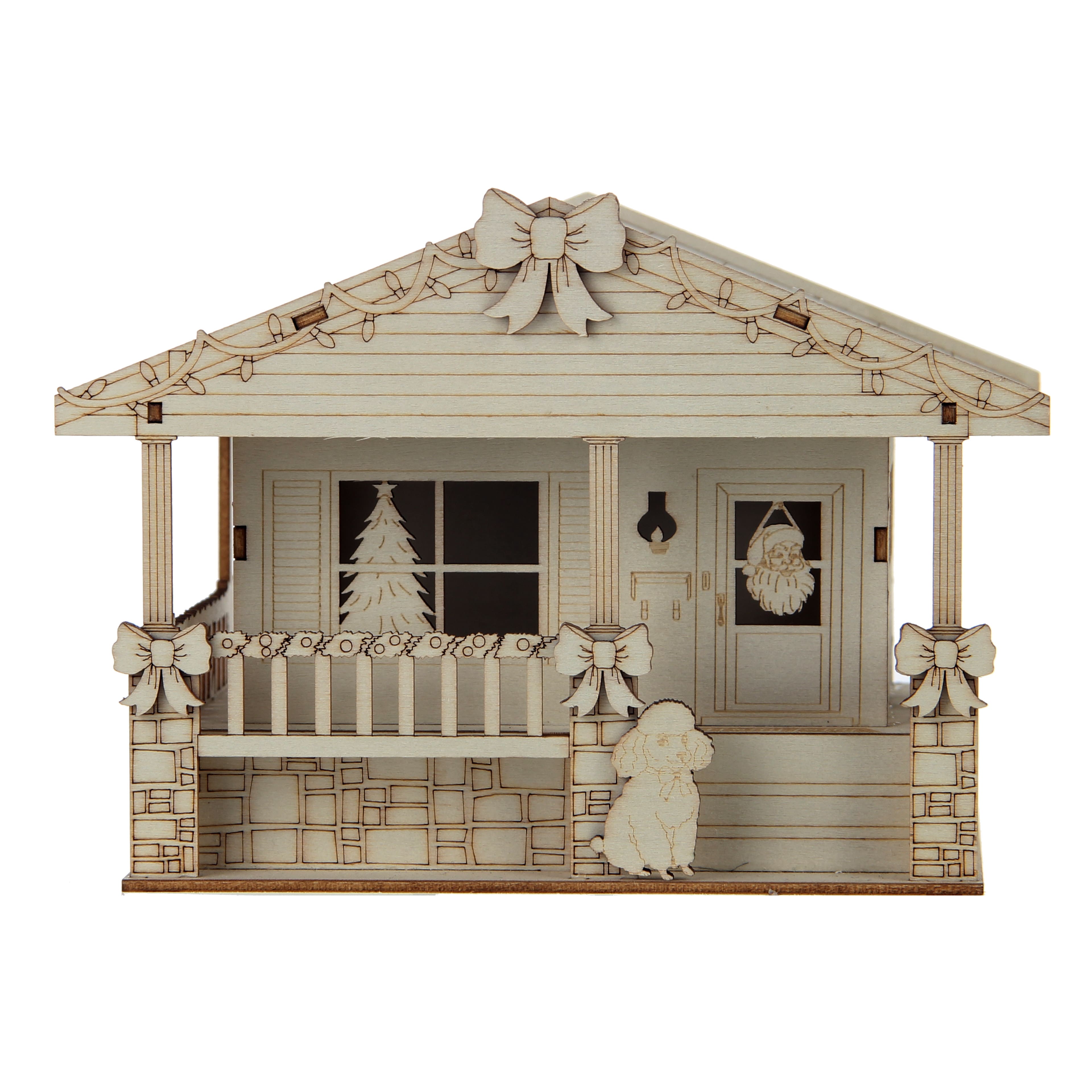 5&#x22; DIY Villages Retro LED Wood D&#xE9;cor by Make Market&#xAE;