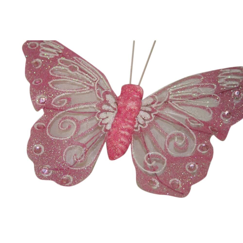Reliant 6" Assorted Glitter Butterflies, 12ct.