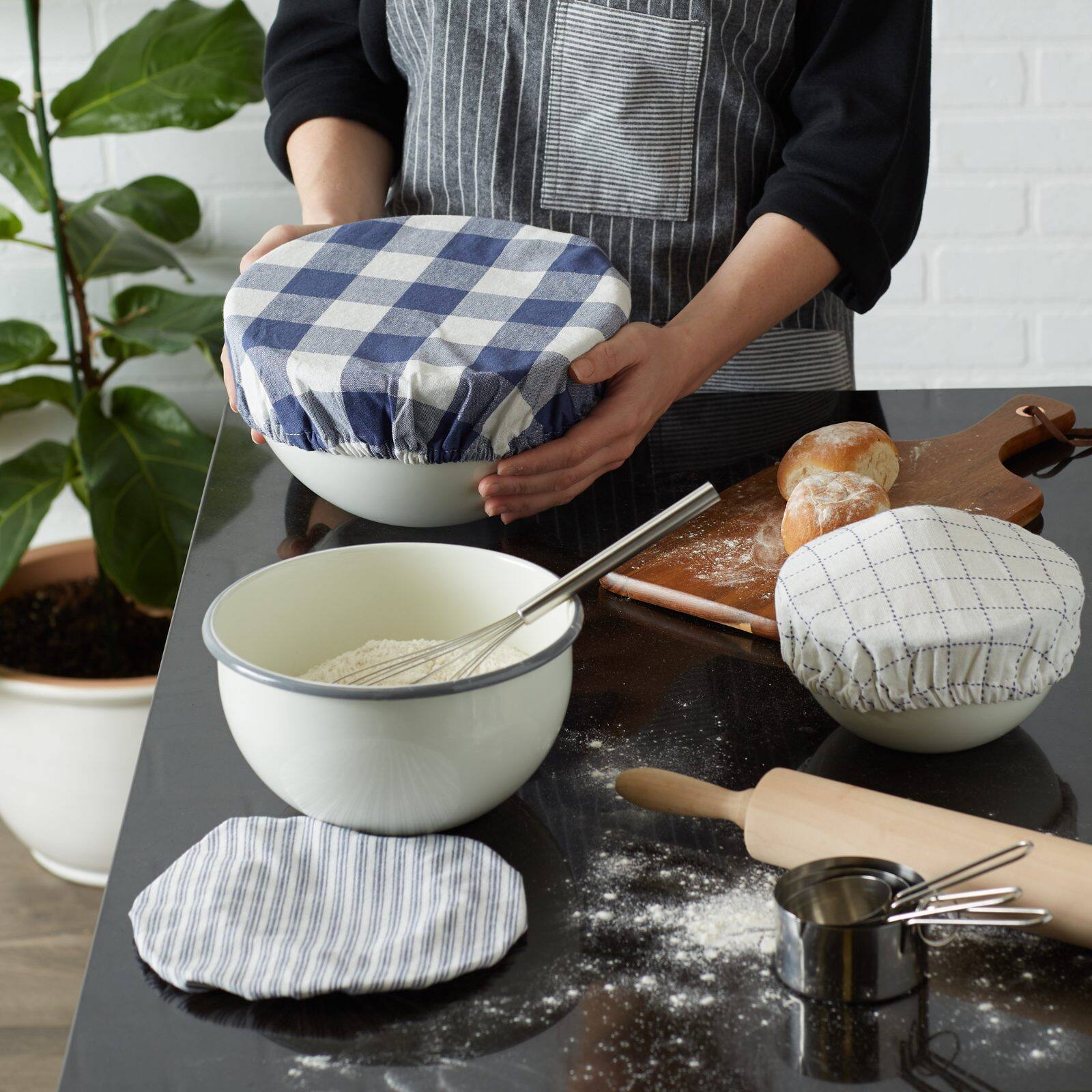 DII® Assorted French Blue Farmhouse Woven Dish Cover Set