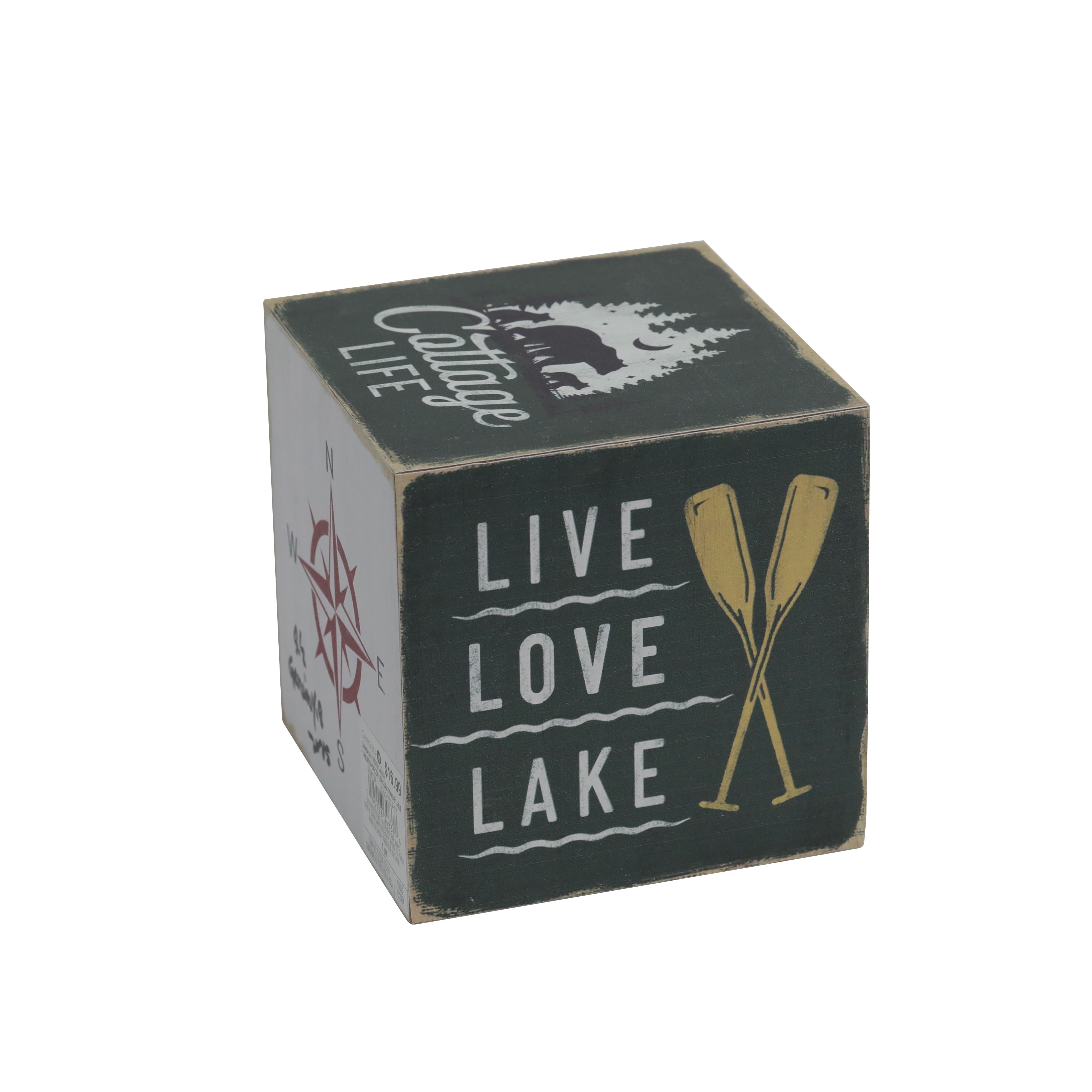 Assorted 5&#x22; Lake Cube Sign by Celebrate It&#xAE;, 1pc.