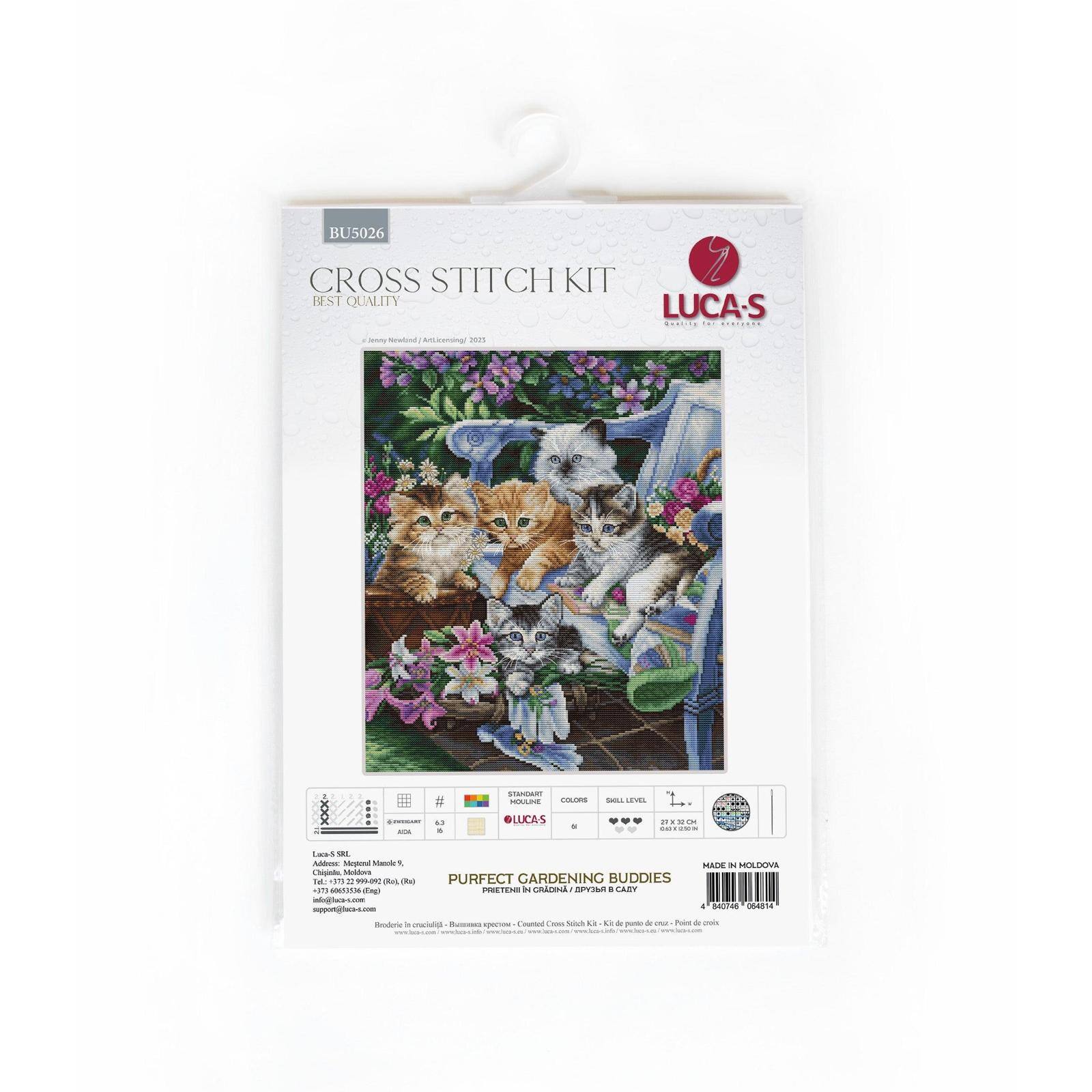 Luca-S Purfect Gardening Buddies Counted Cross-Stitch Kit