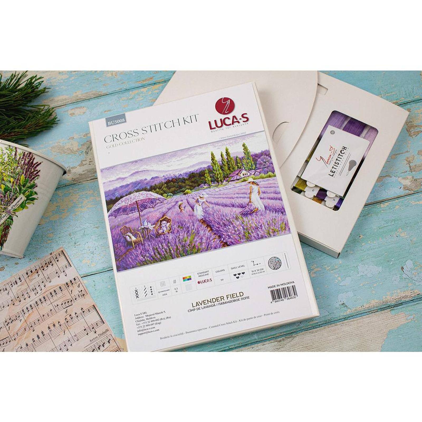 Luca-s Lavender Field Counted Cross Stitch Kit