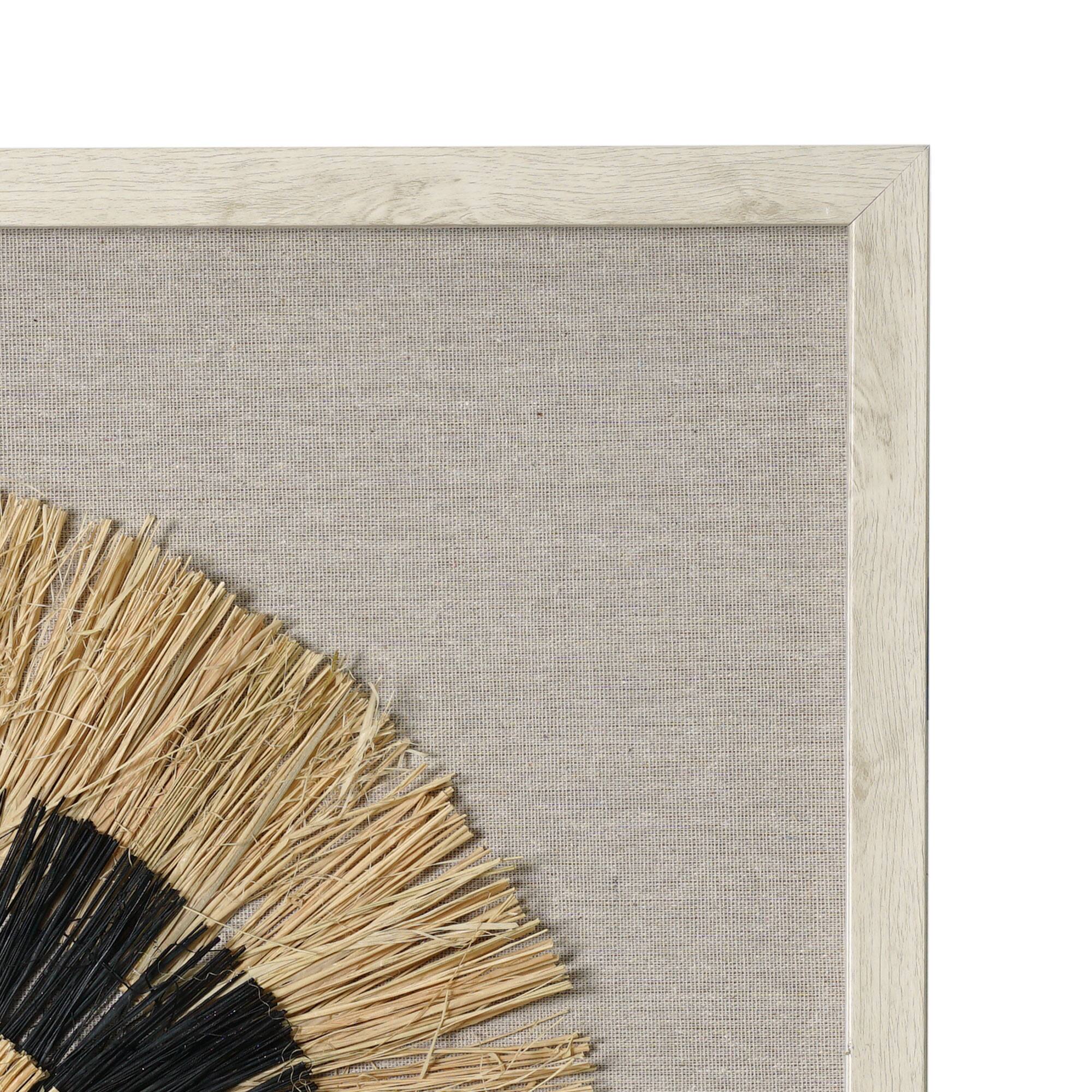 American Art D&#xE9;cor&#x2122; 23.5&#x22; Handmade Framed Natural Straw and Linen Wall Art D&#xE9;cor