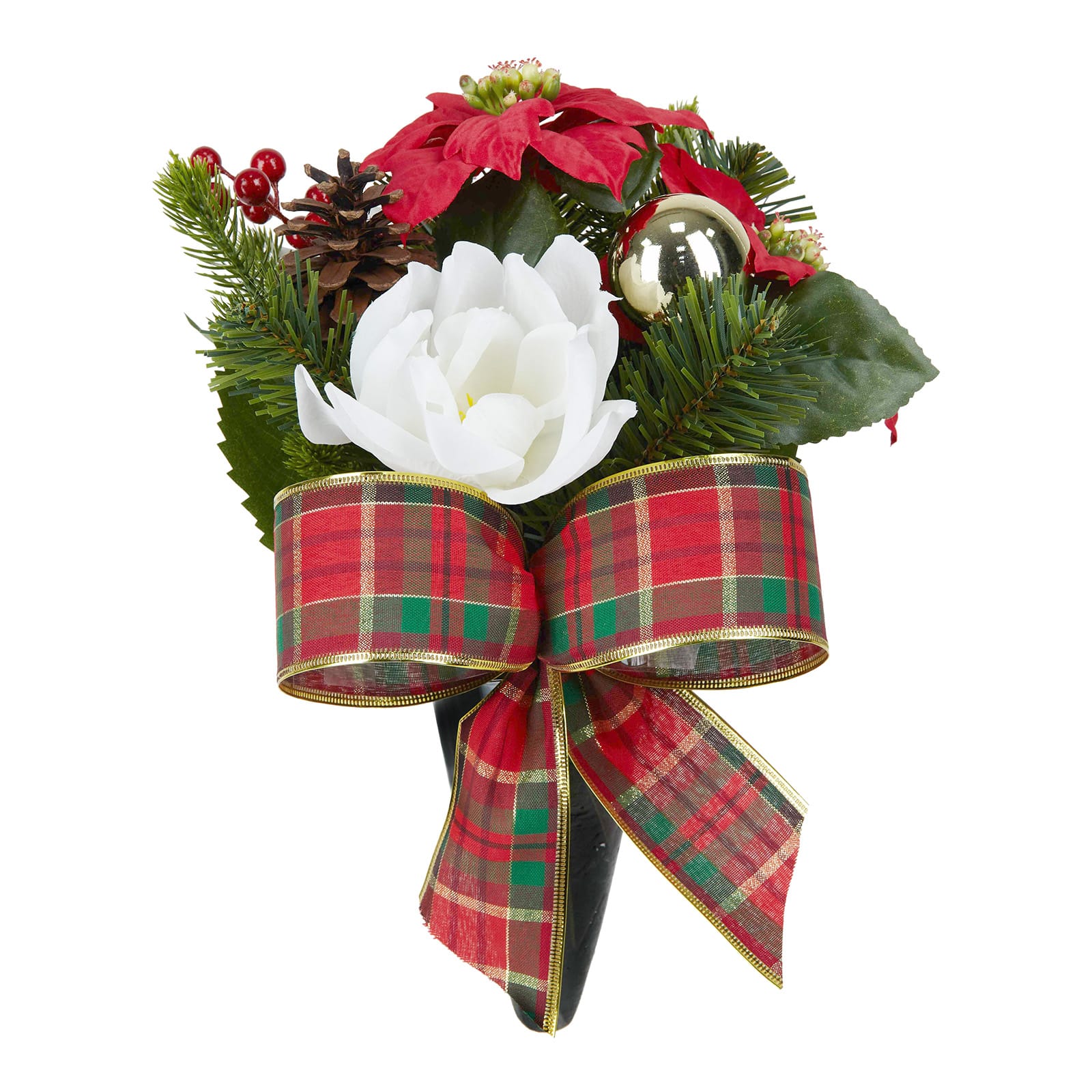 Red &#x26; White Rose &#x26; Poinsettia Remembrance Cone by Ashland&#xAE;