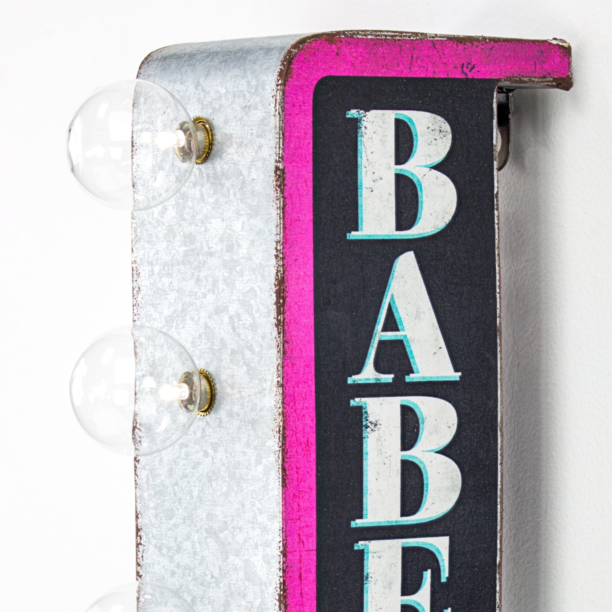 Babe Cave Vintage Mini Metal LED Marquee Wall Sign