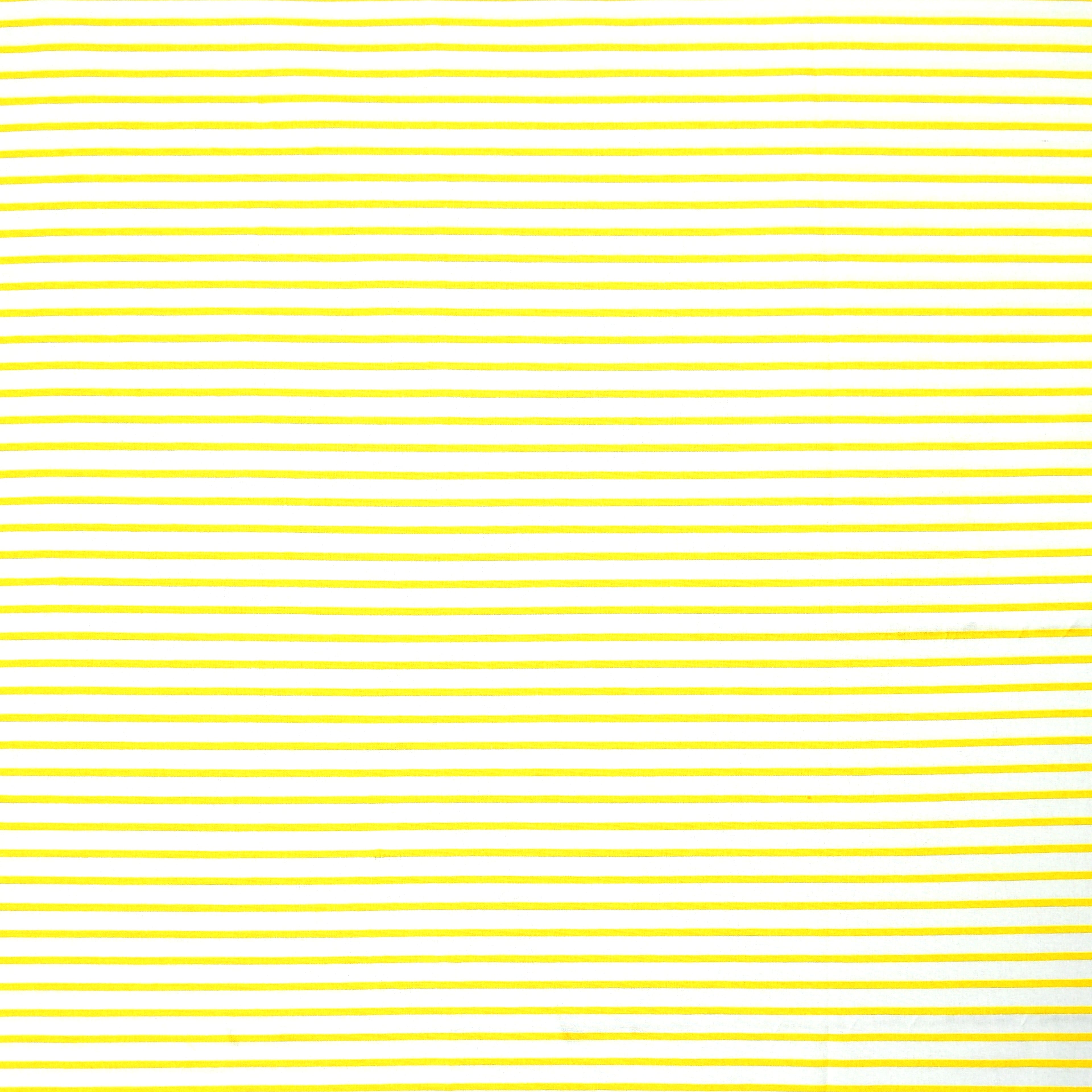 White & Yellow Stripes Cotton Fabric Mini Bolt by Loops & Threads®
