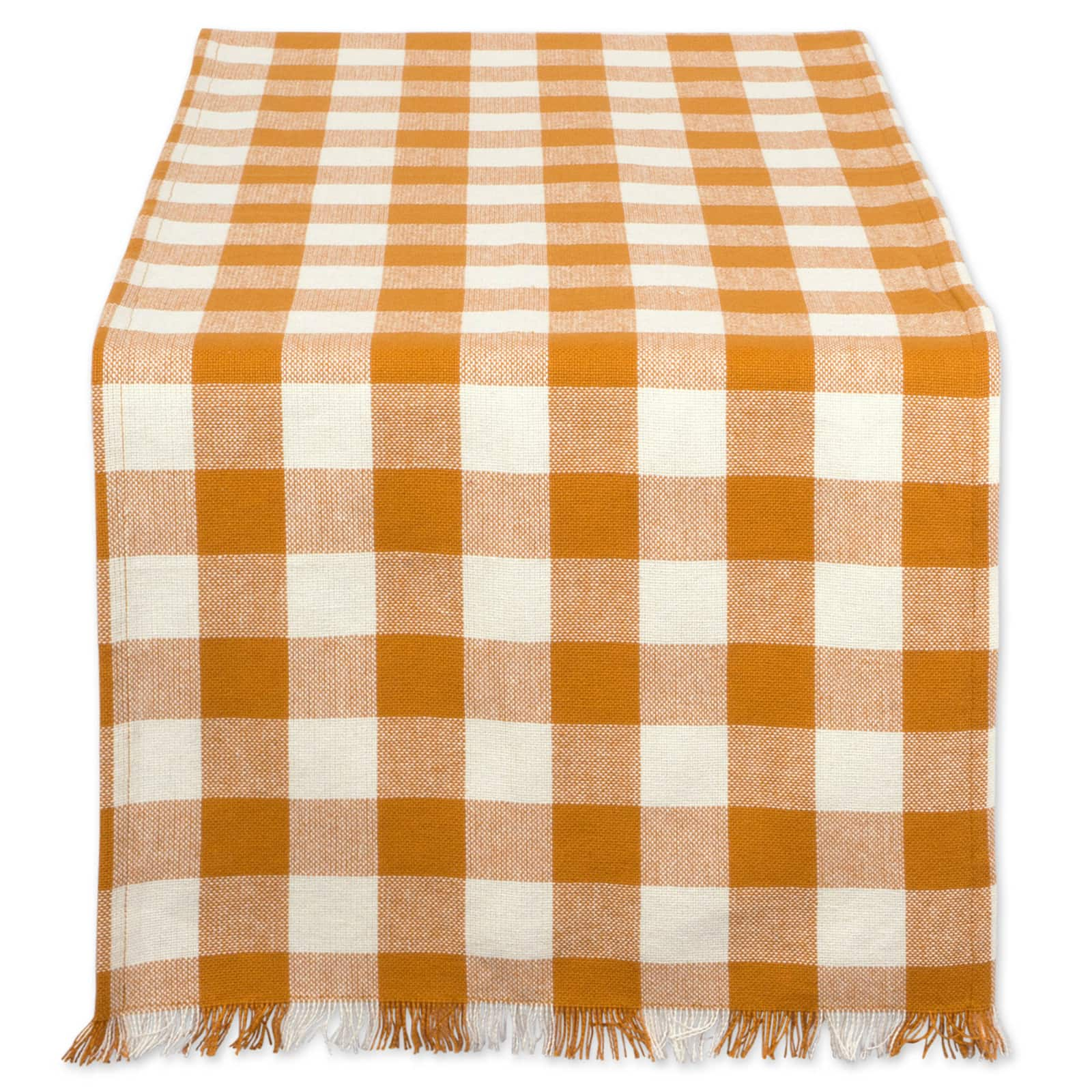 DII&#xAE; 108&#x22; Heavyweight Check Fringed Table Runner