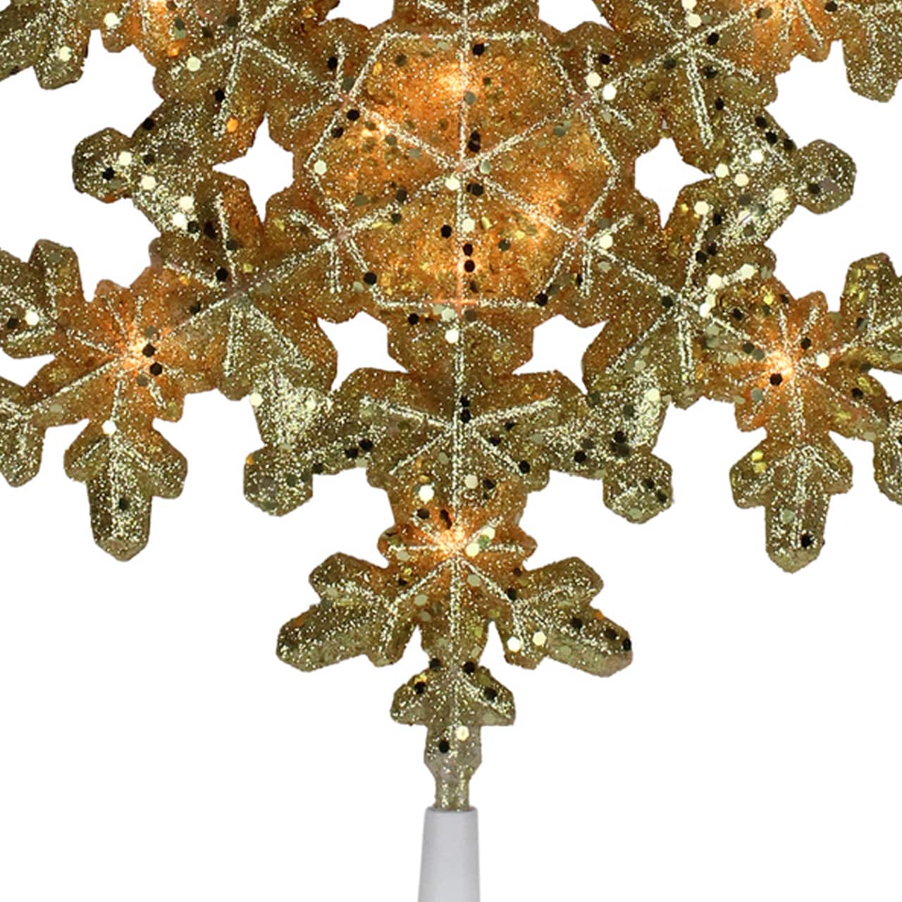 9&#x22; Gold Lighted Snowflake Christmas Tree Topper